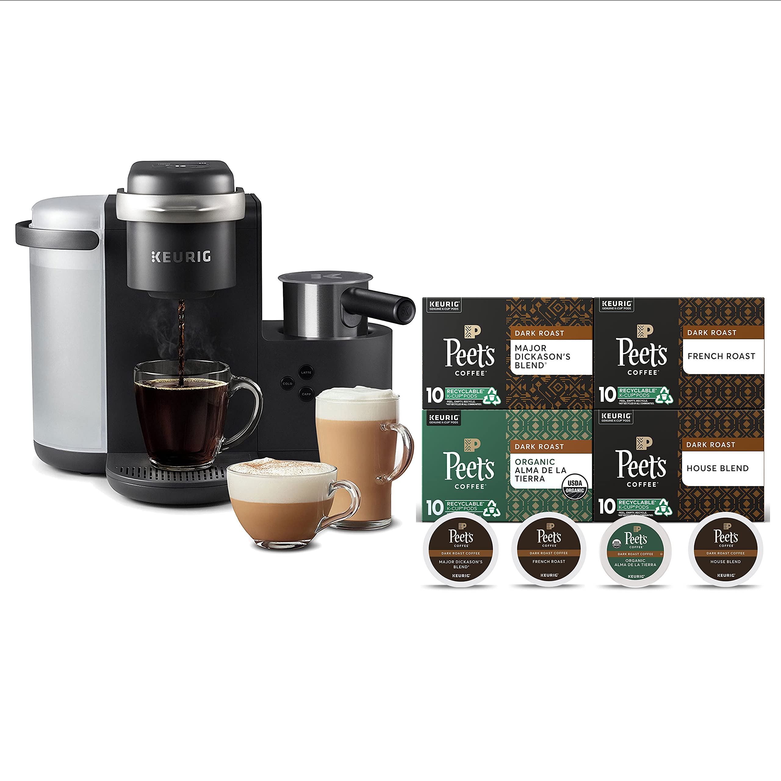 Keurig K-Café Coffee Maker with 40 K-Cup Pods - Perfect for Home & Office Brewing