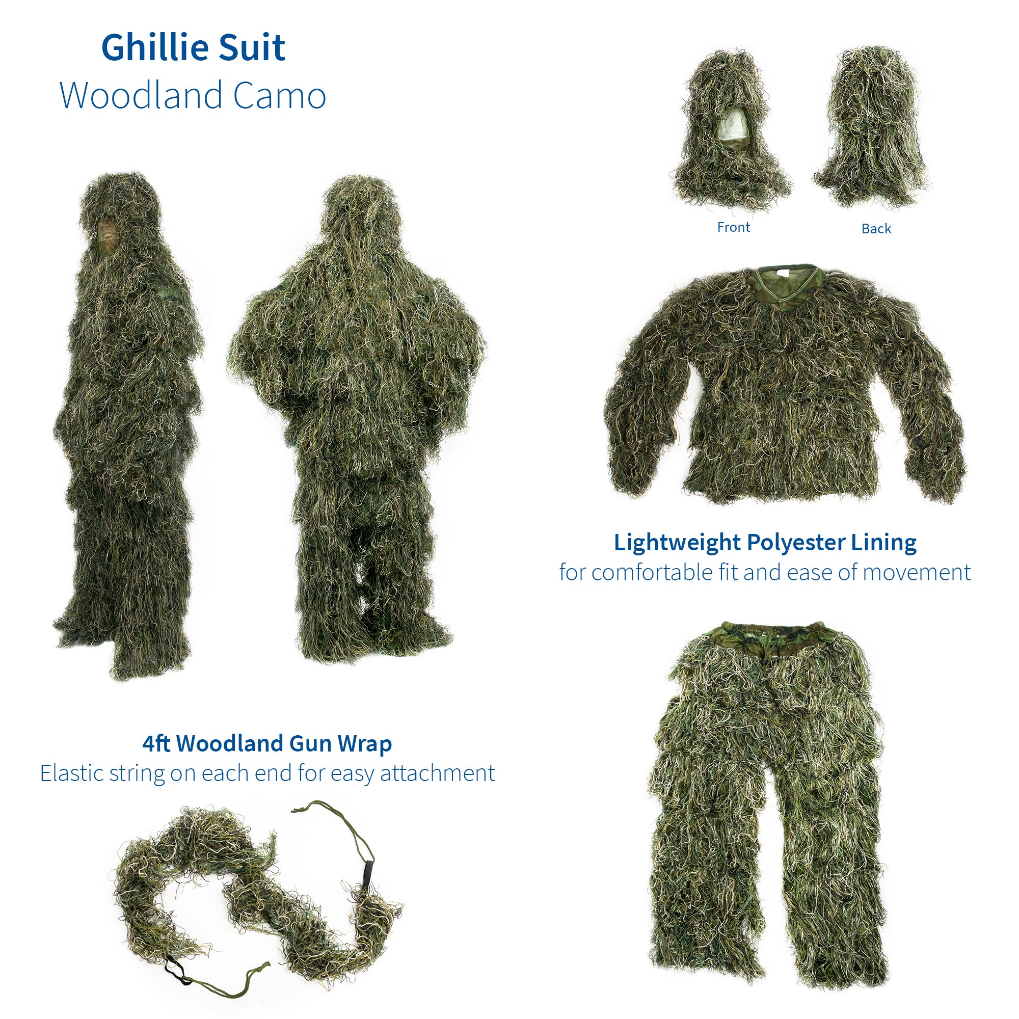 Best Camouflage Ghillie Suits for Hunting & Outdoor Tactical Use - Lightweight & Durable for Military, Airsoft & Wildlife Photography