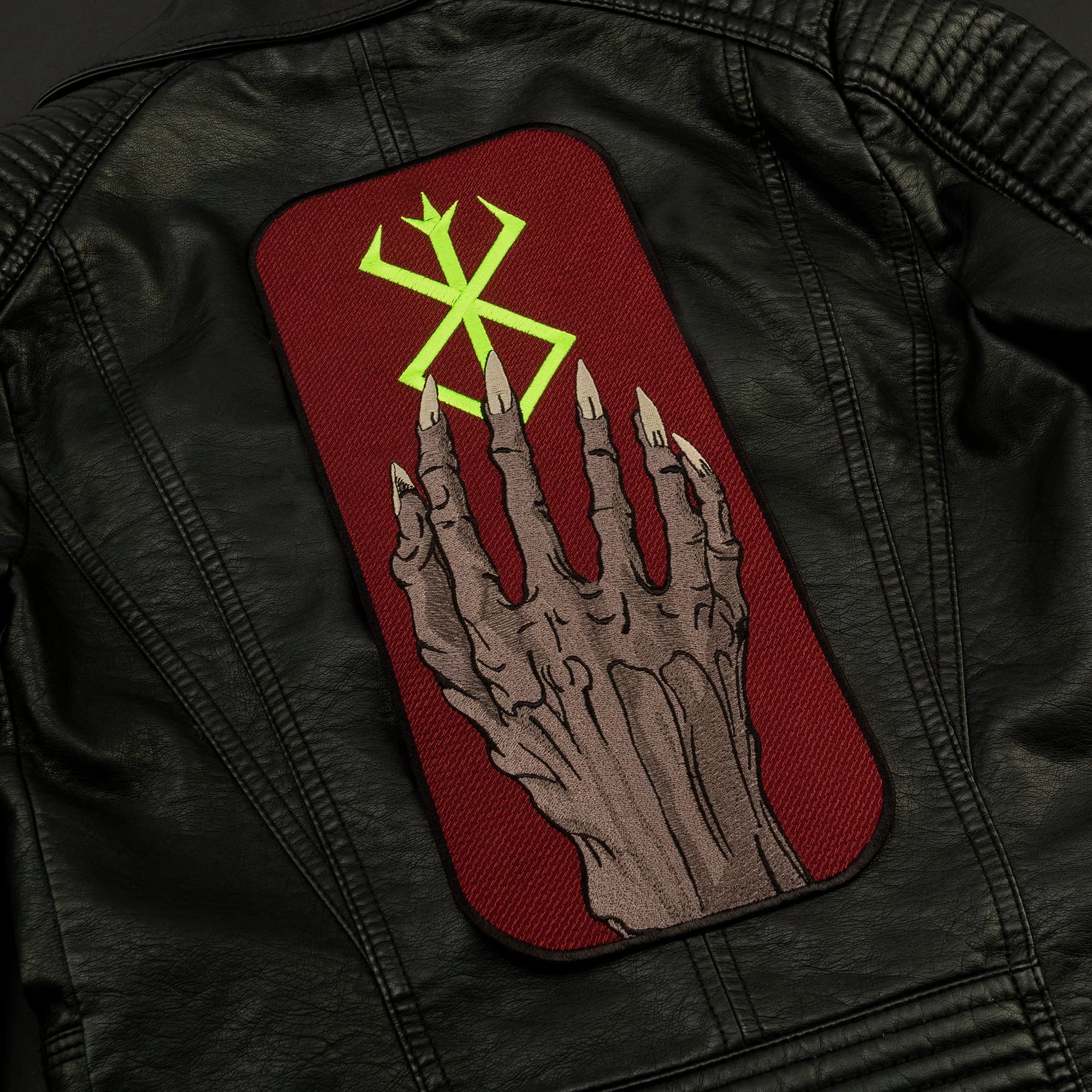 Berserk Sacrifice Patch - Demon's Hand Iron On Embroidered Patch 2.3x5.1 inches - Fantasy Manga Anime Gift for Fans - Perfect for Jackets, Backpacks & Cosplay Costumes