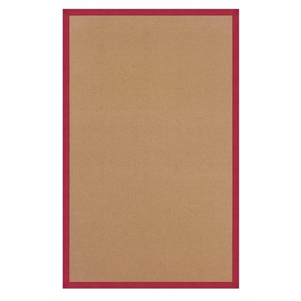 Premium Machine Tufted Wool Area Rug 4'x6' in Cork Brown & Red - Soft Living Room Rug for Bedroom, Office & Home Decor