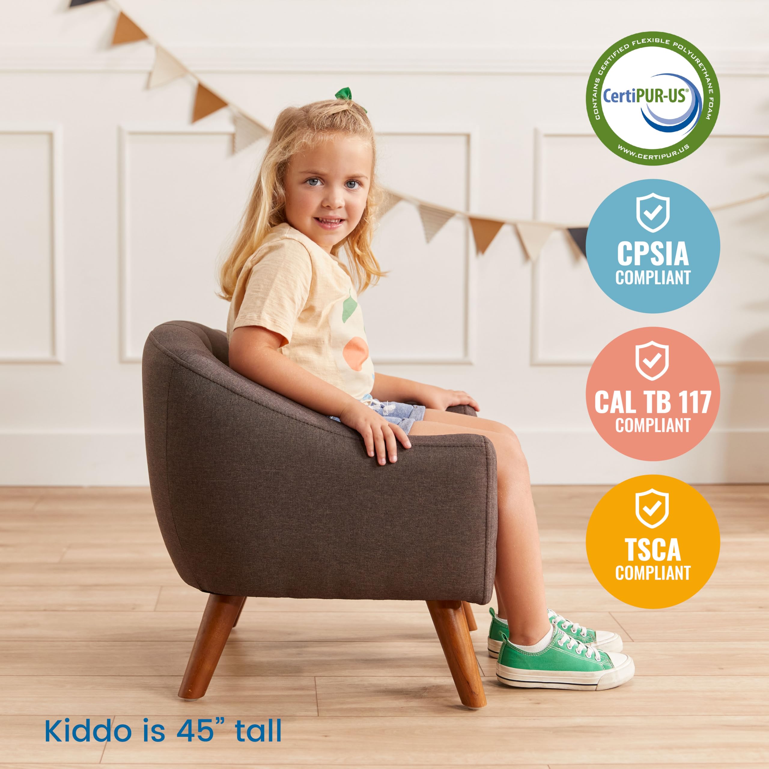 ECR4Kids Willa Arm Chair for Kids - Sturdy & Comfortable Children's Furniture in Raisin Color - Perfect for Playrooms, Classrooms & Bedrooms