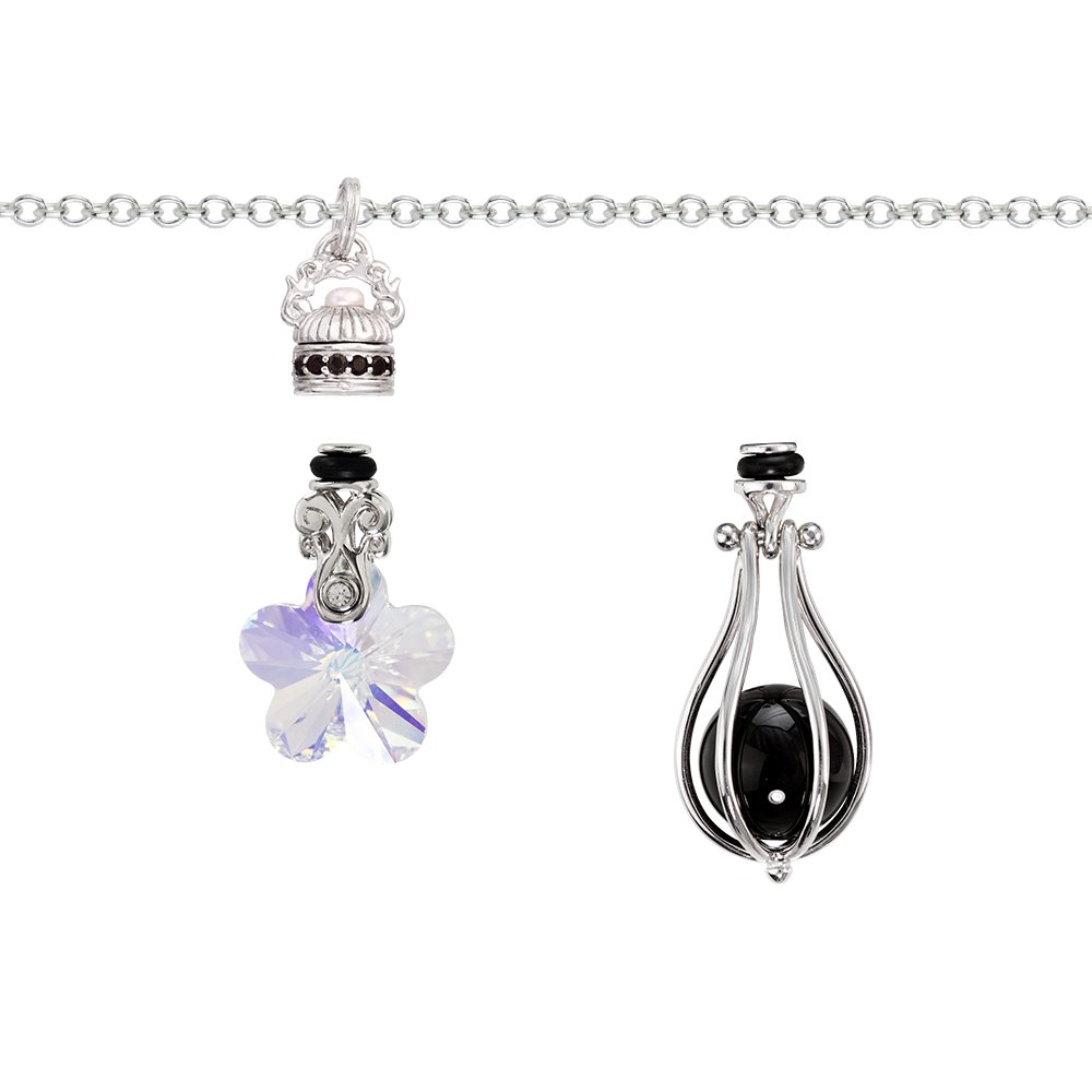 Kameleon GemDrops Interchangeable Necklace Set with Bale - 2 Gemstone Drops & Adjustable Chain | Perfect for Layering, Gift Giving & Everyday Jewelry
