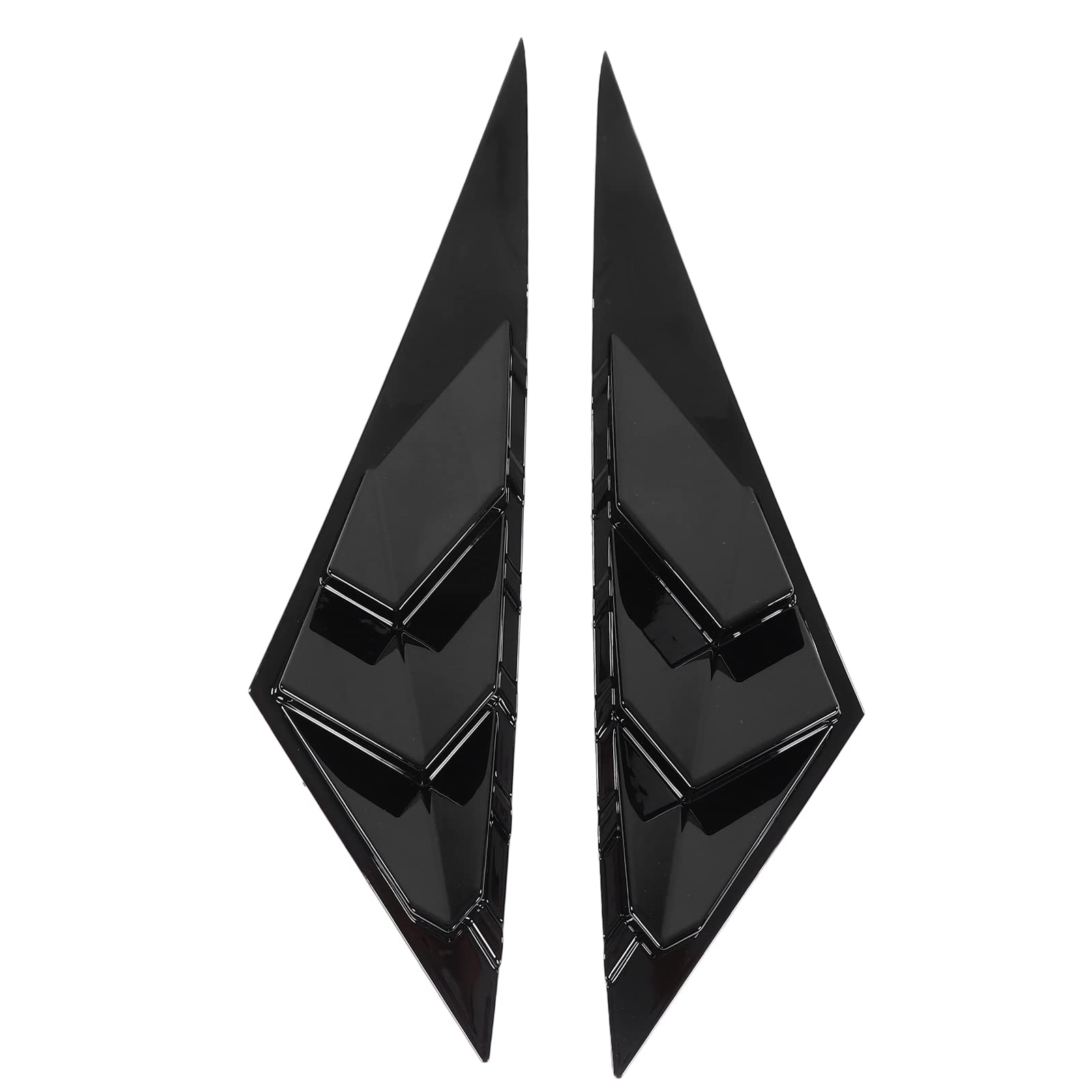 Rear Side Window Louvers for Cars - 1 Pair Glossy Black Auto Exterior Decoration Covers | Perfect for Mustang, Camaro & Sports Car Styling | Enhances Vehicle Appearance & Provides Sun Protection