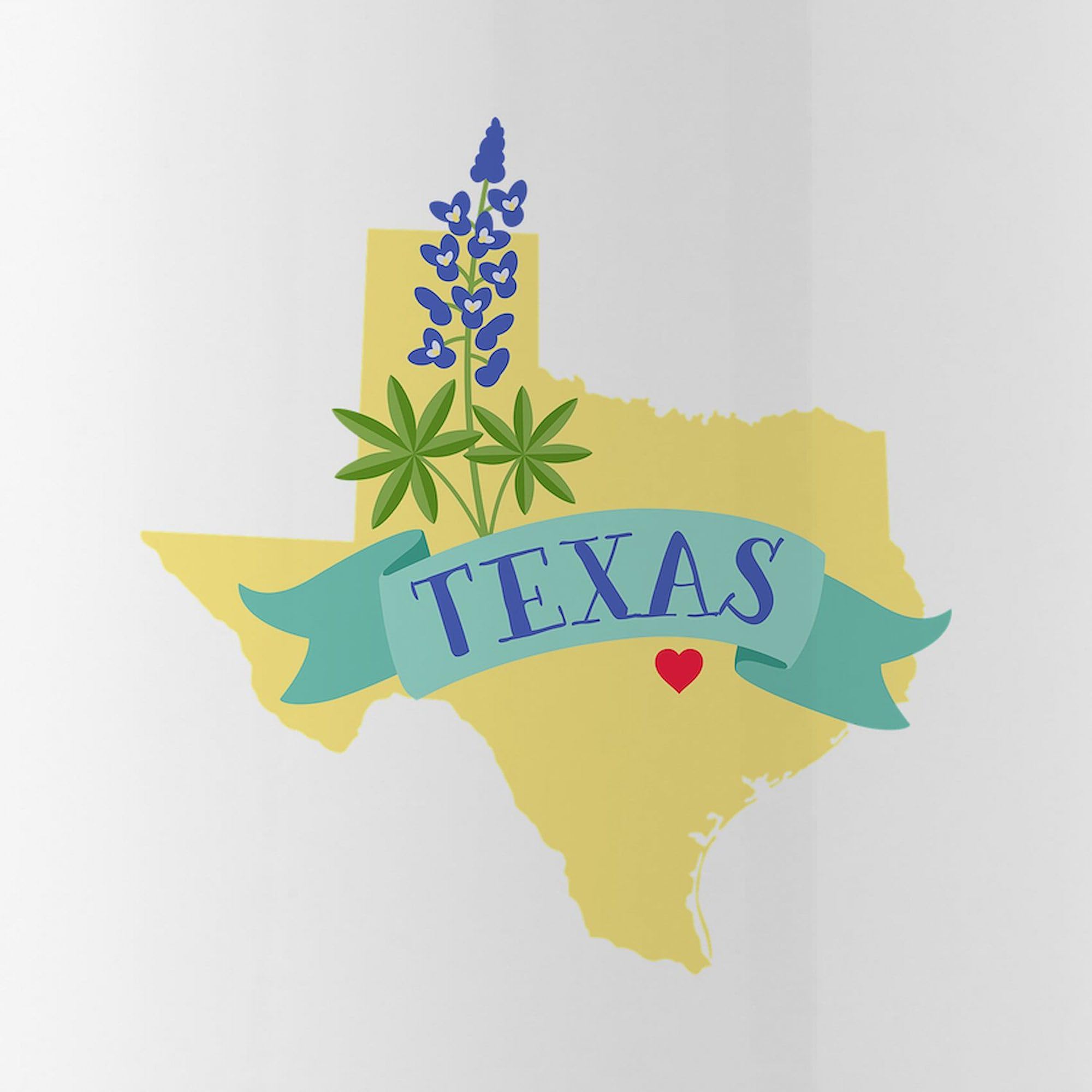 Texas State Outline Bluebonnet Flower Stainless Steel Water Bottle 1.0L (34 oz) - Insulated, Leakproof & BPA-Free - Perfect for Hiking, Gym & Outdoor Activities