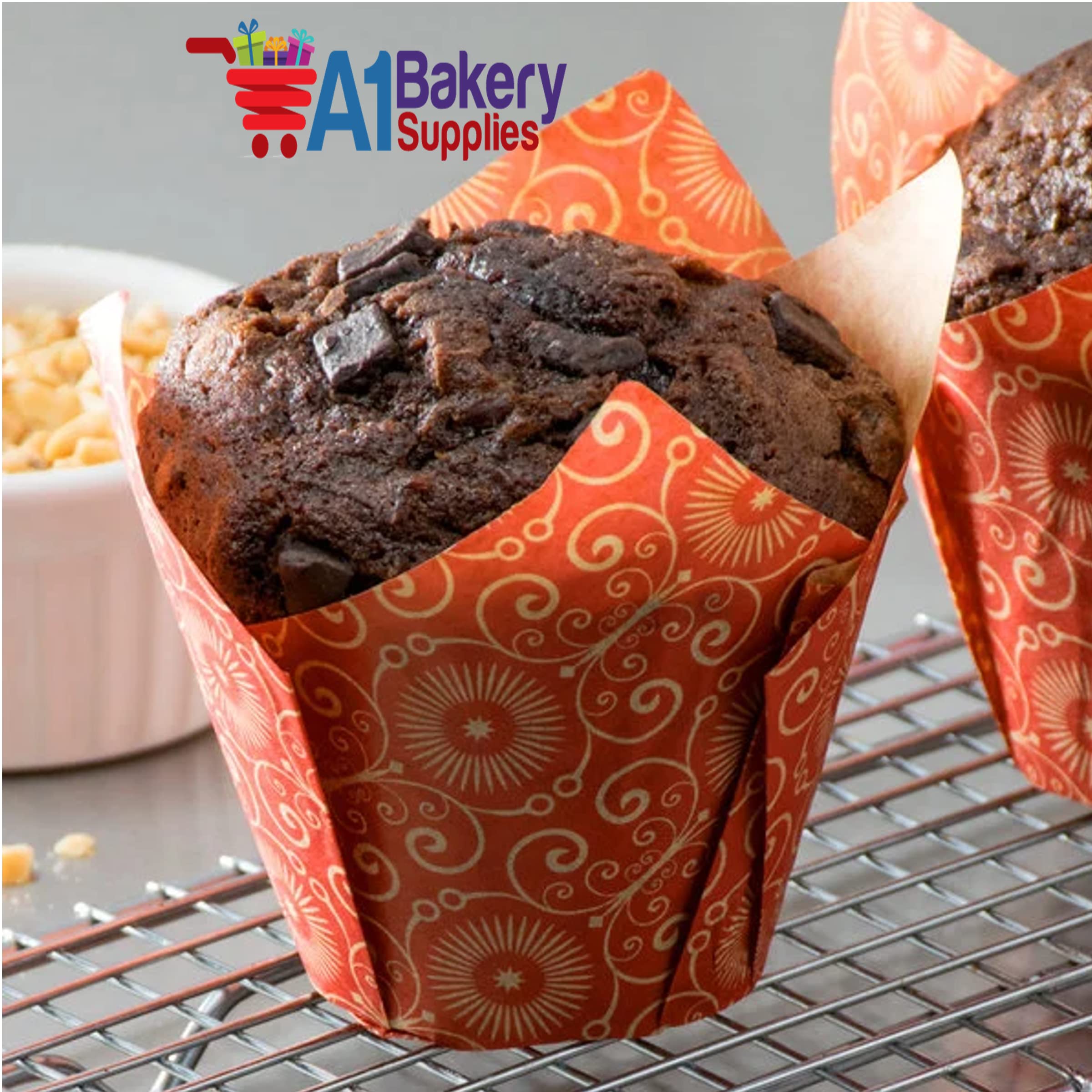 25 Pack Red Butterfly Print Baking Cups 2