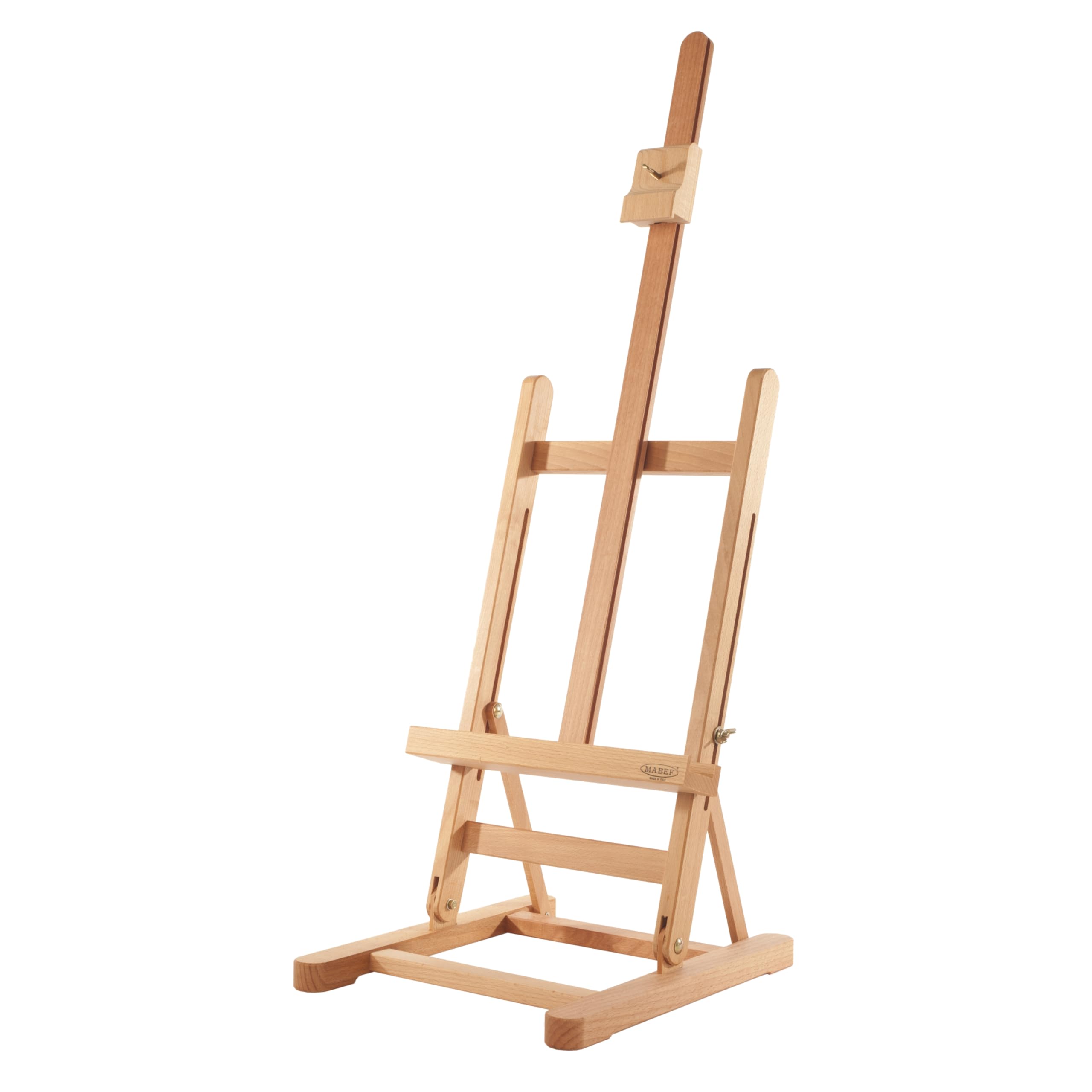 Mabef Professional Wooden Tabletop Easel - Adjustable Brown Display Stand for Artists, Presenters & Classrooms | Perfect for Artwork, Signage & Presentations