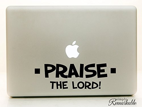 Praise The Lord Vinyl Decal Sticker - 8x2.5 Inch Waterproof Sticker for Laptop, Car, MacBook, Wall, Phone - Religious Bible Verse Decoration for Home, Office, Church