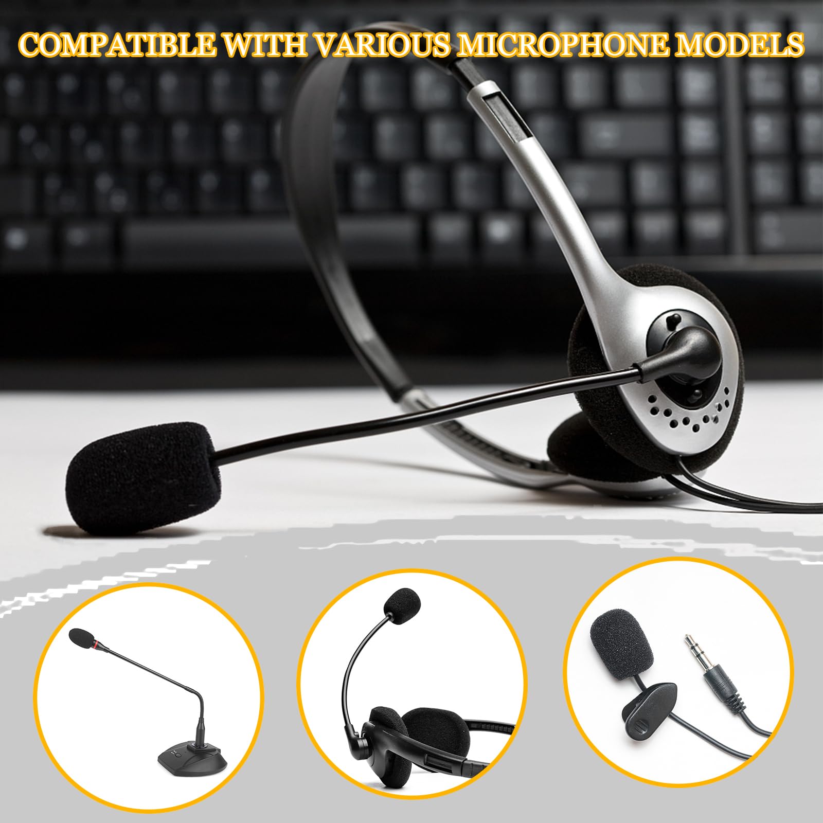 10-Pack Mini Foam Windscreens for Headset Microphones - High-Density Mic Covers for Lavalier Protection - Reduce Wind Noise for Podcasting, Streaming & Recording