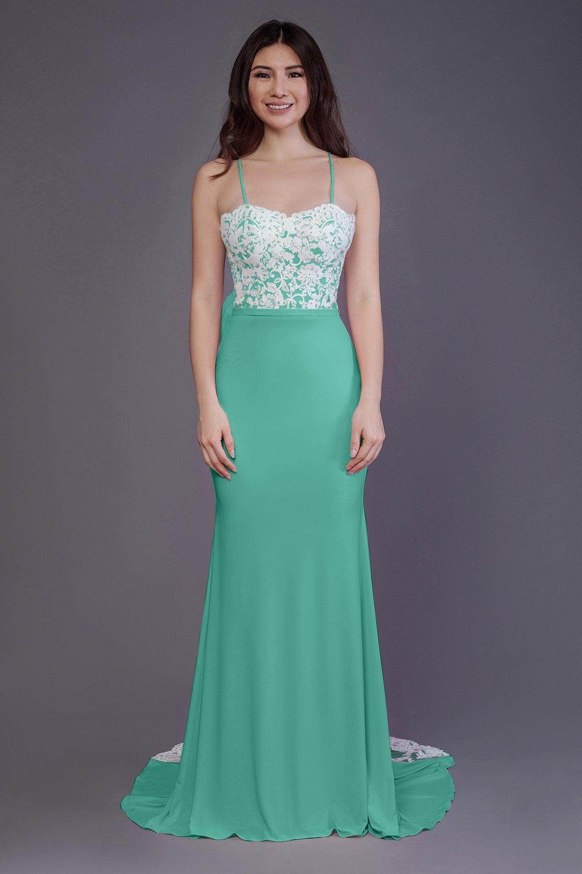 Elegant Mermaid Sweep Train Knitted Fabric Bridesmaid Dress PR3565 - Perfect for Weddings, Formal Events & Special Occasions