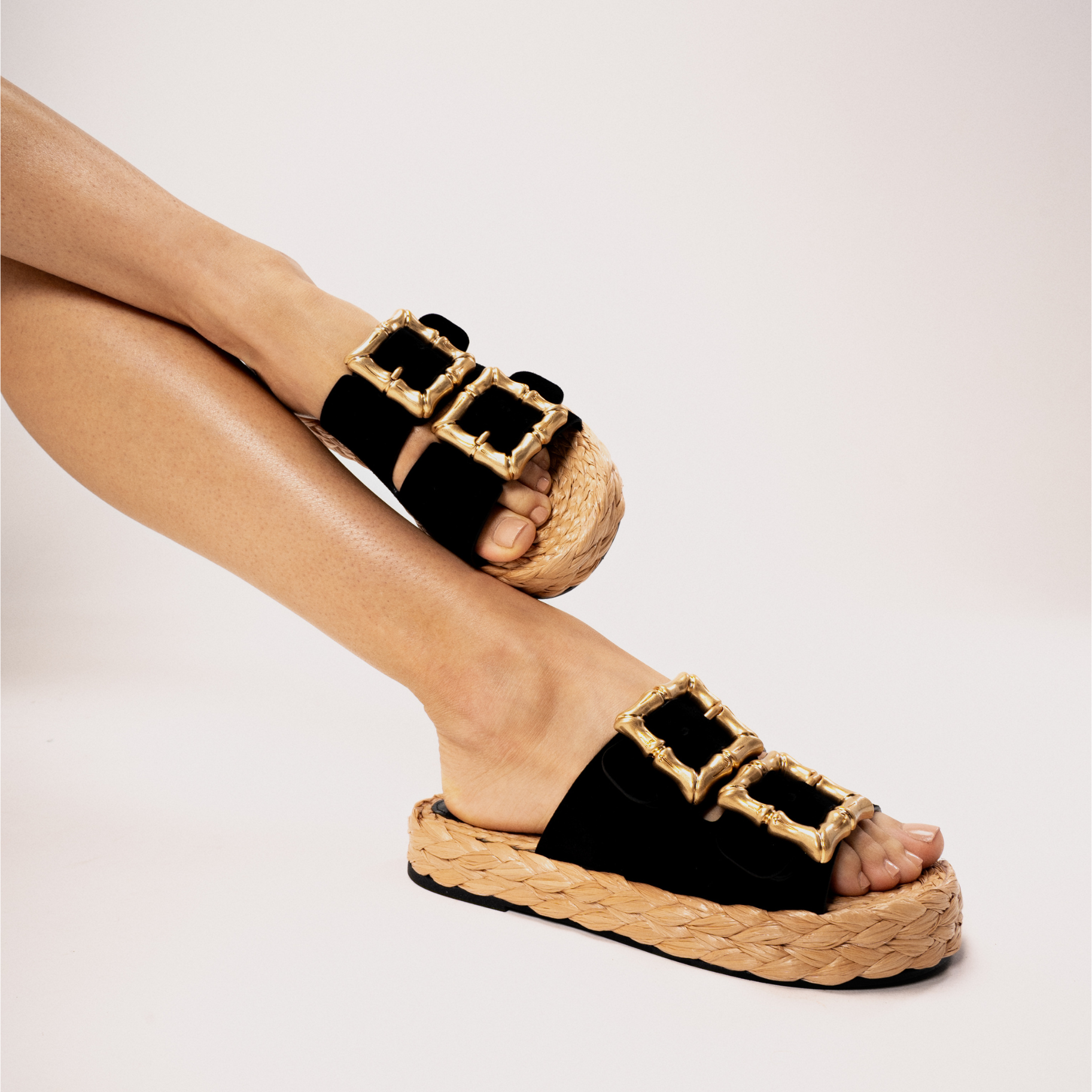 Enola Rope Flat Sandal - Women's Comfortable Braided Leather Slides for Summer Beach, Pool, and Casual Outings
