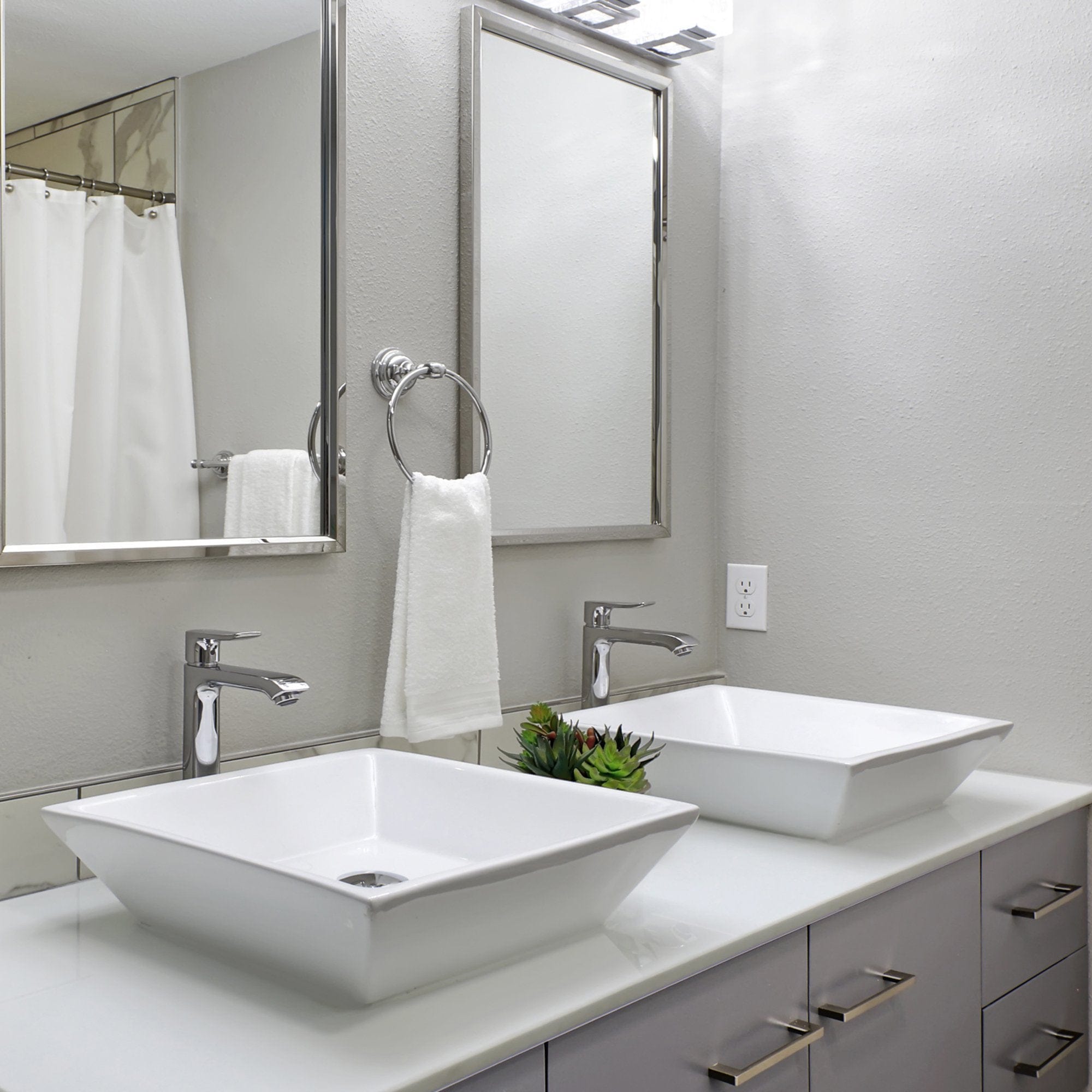 Nantucket Square Tapered White Ceramic Vessel Sink - NSV109 | Modern Bathroom Vanity Sink for Powder Room & Guest Bath Decor