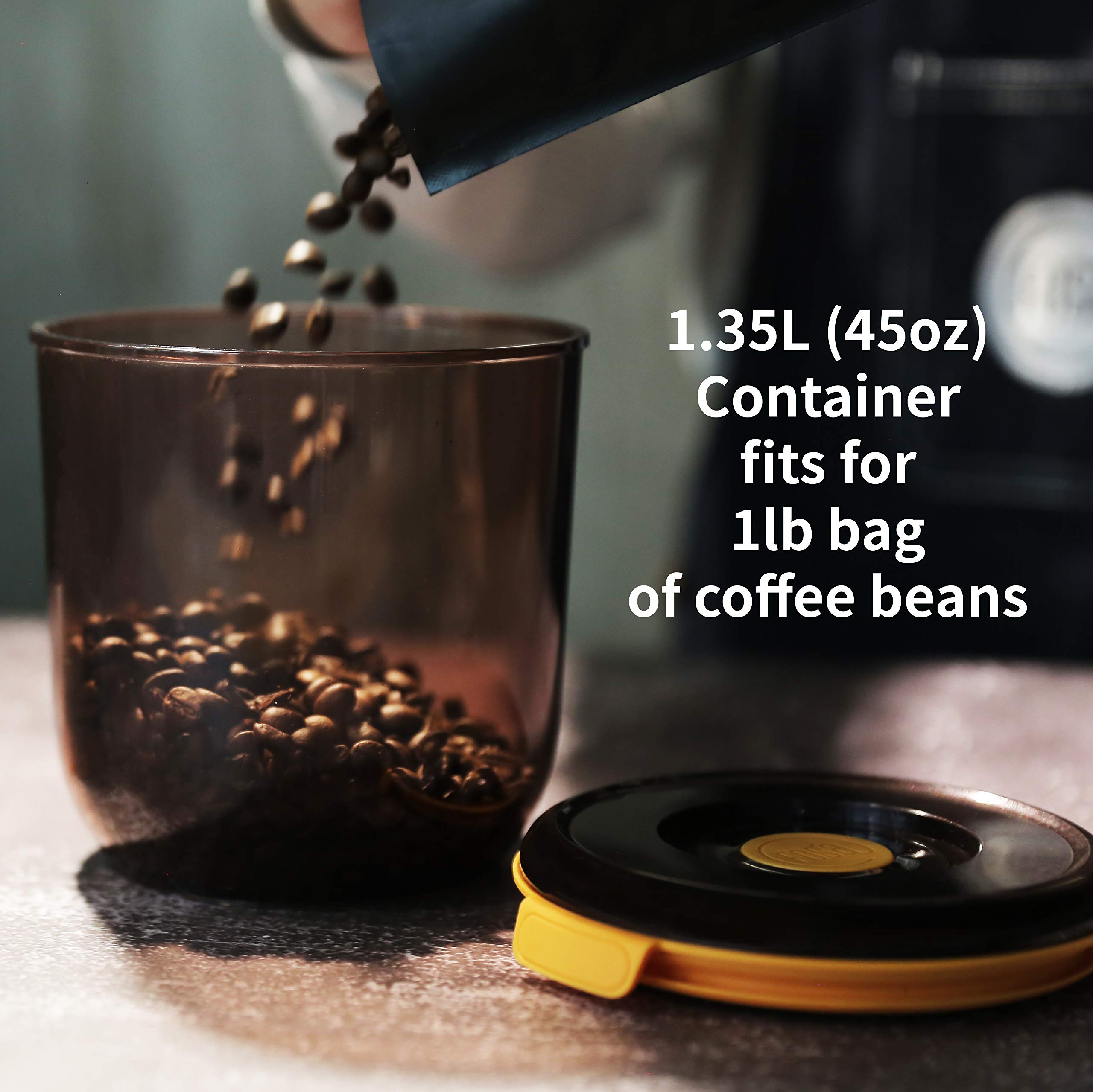 Premium FOSA UV-Protected Vacuum Storage Containers (2-Pack, 45oz Each) - Airtight Food Preservation for Coffee Beans, Tea Leaves, Herbs & Dry Goods - Ideal for Kitchen Pantry Organization & Freshness Protection
