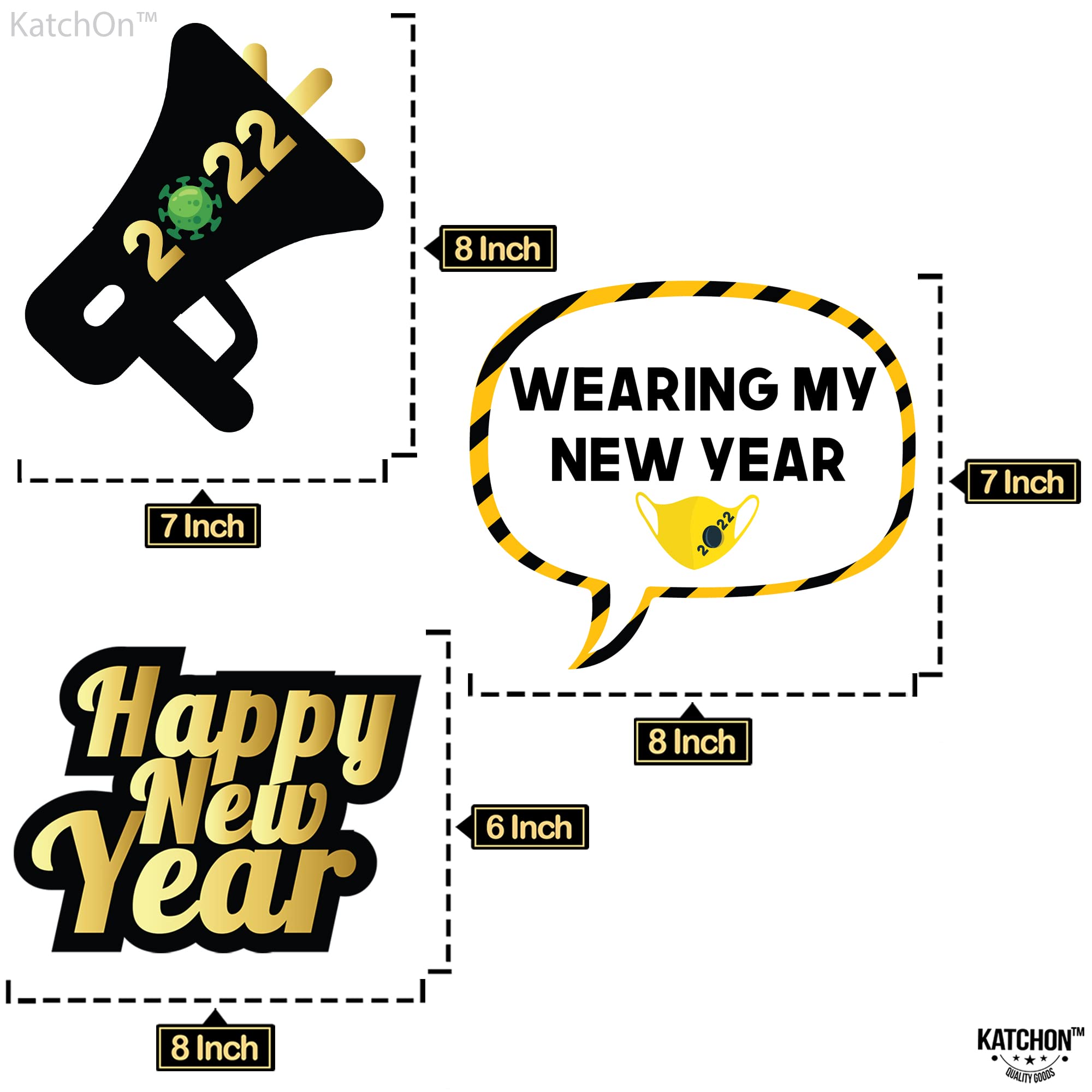 2023 New Year's Eve Photo Booth Props Kit - DIY Party Decorations for NYE Celebrations, Christmas, and Holiday Gatherings - Fun Backdrop Accessories for Family Photos & Social Media