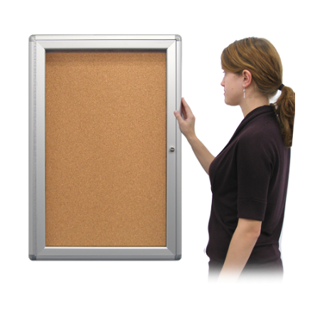 8.5 x 11 Inch Indoor Enclosed Bulletin Board with Rounded Corners & Single Door - Perfect for Office, Classroom, or Home Organization & Message Display