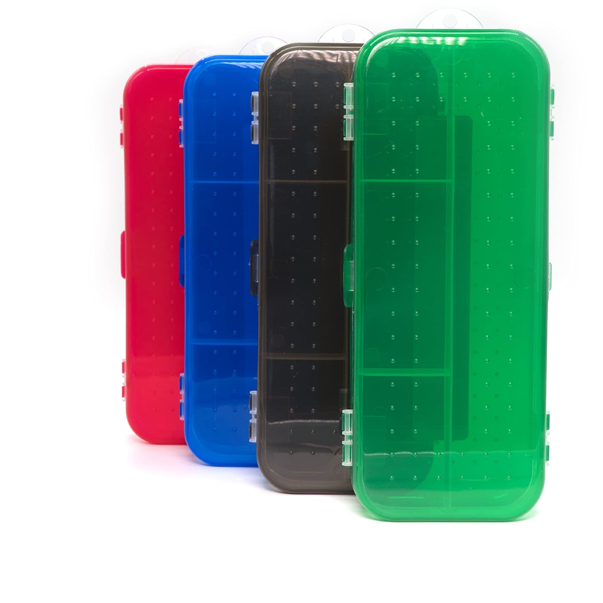 Emraw Double Deck Organizer Box - 5 Compartment Small Items Storage Box, Durable Plastic Pencil Case & Mini Organizer for School, Office, Craft Supplies (Random 4-Pack) - Perfect for Organizing Stationery, Makeup, Jewelry & Small Accessories