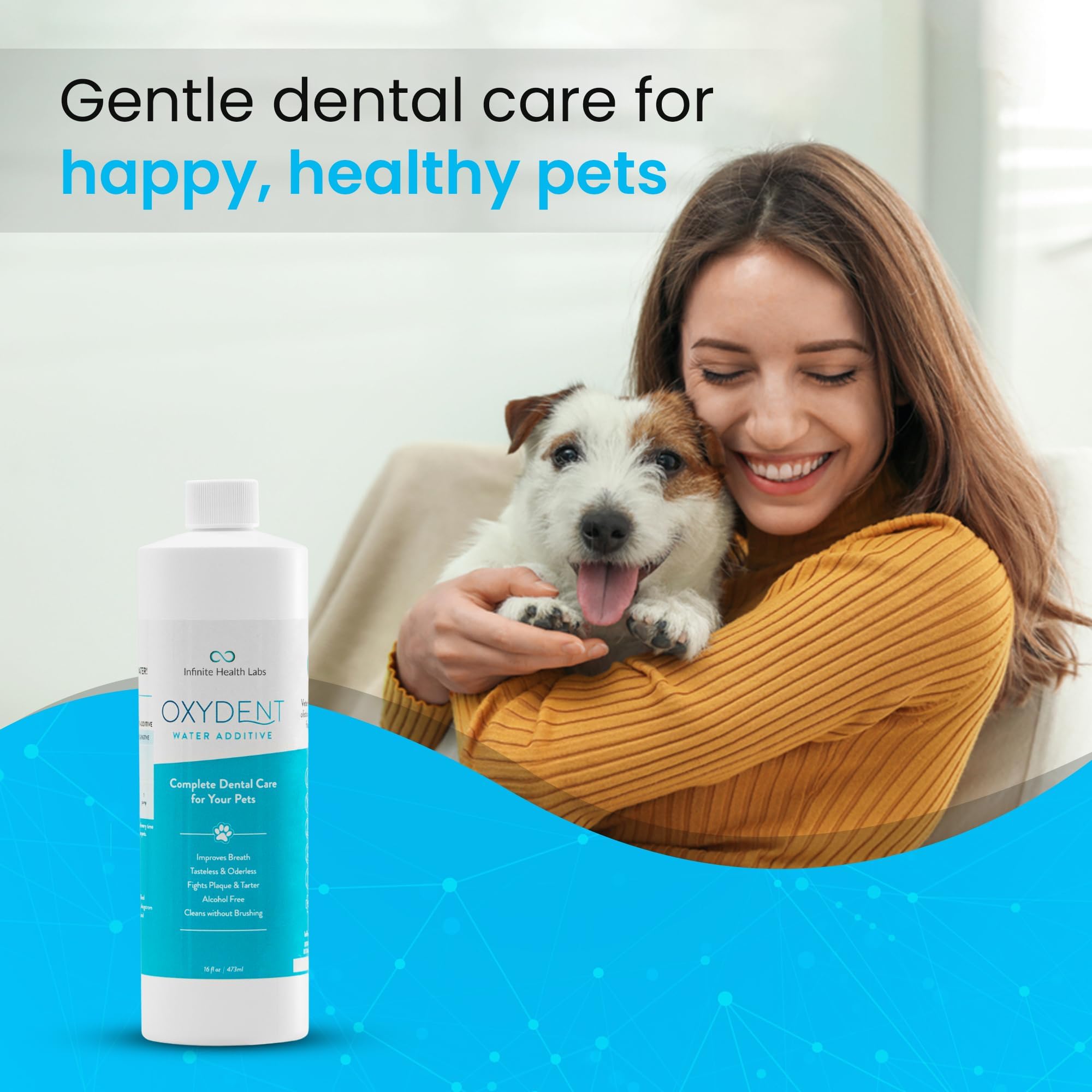 Oxydent Premium Pet Dental Care Solution - Water Additive & Mouthwash for Dogs & Cats - Eliminates Bad Breath, Fights Tartar & Plaque - Fresh Breath Oral Rinse for Pets - Perfect for Daily Dental Hygiene & Vet-Recommended Care