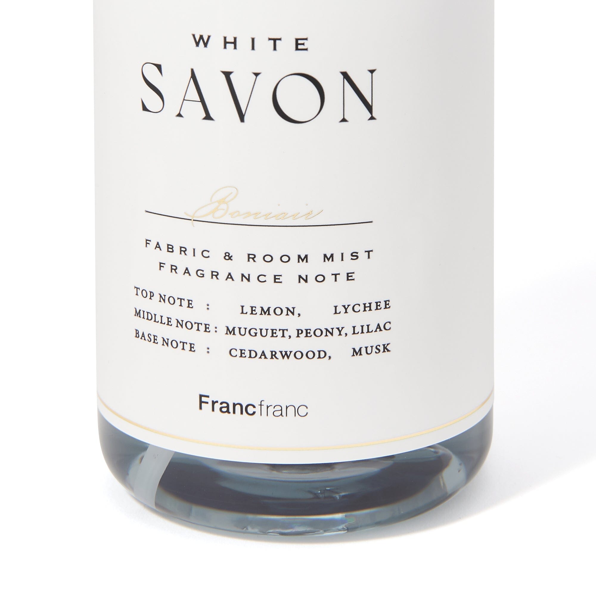 Boniair Fabric Mist White Savon - Fresh Linen Scent Fabric Refresher Spray for Clothes, Sofa & Home - Eliminates Odors & Leaves Long-Lasting Fragrance (Perfect for Bedding, Curtains & Car Interiors)