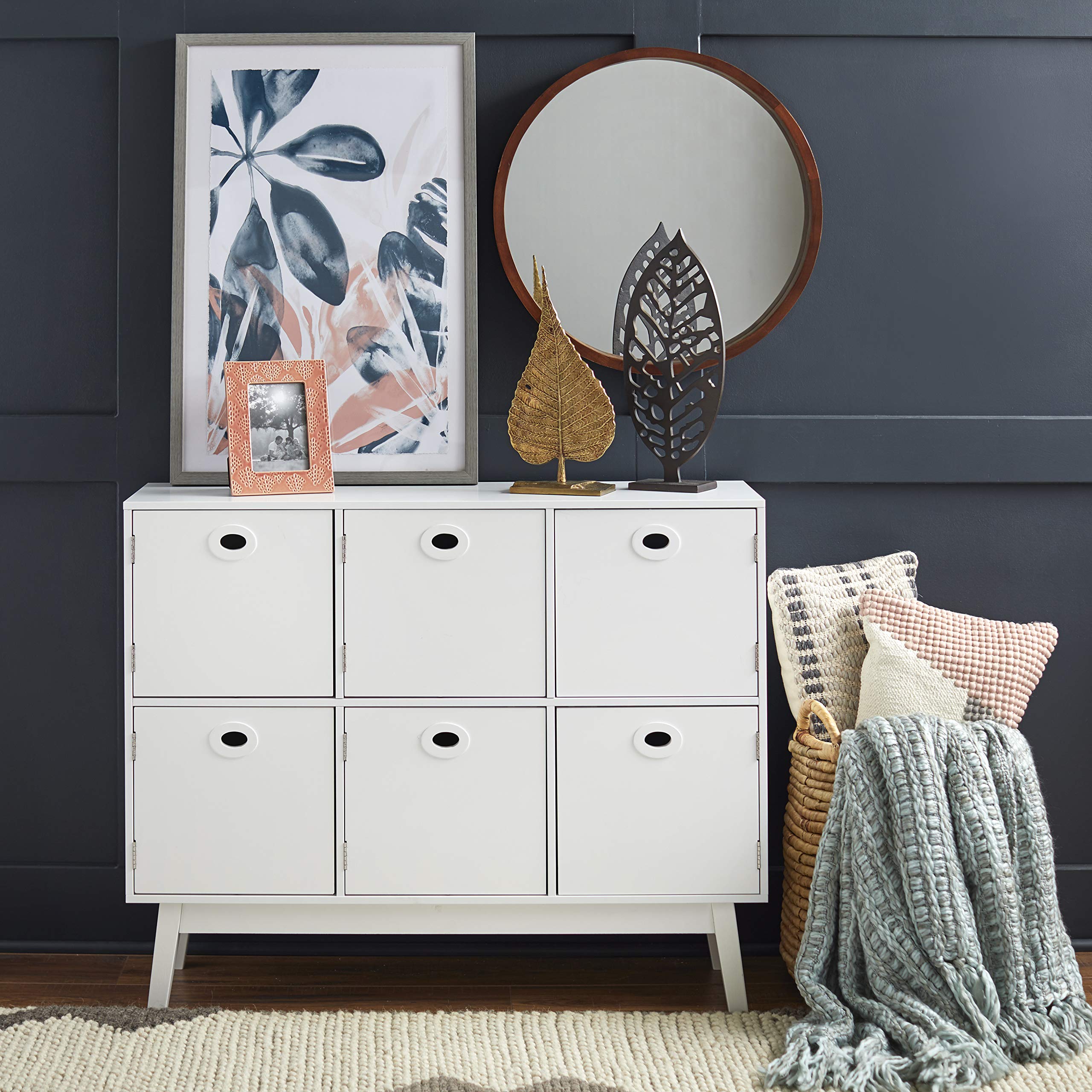 Jamie Modern 6-Drawer Storage Kitchen Cabinet in Charcoal Gray - Perfect for Organizing Utensils, Spices & Cookware in Small Kitchens
