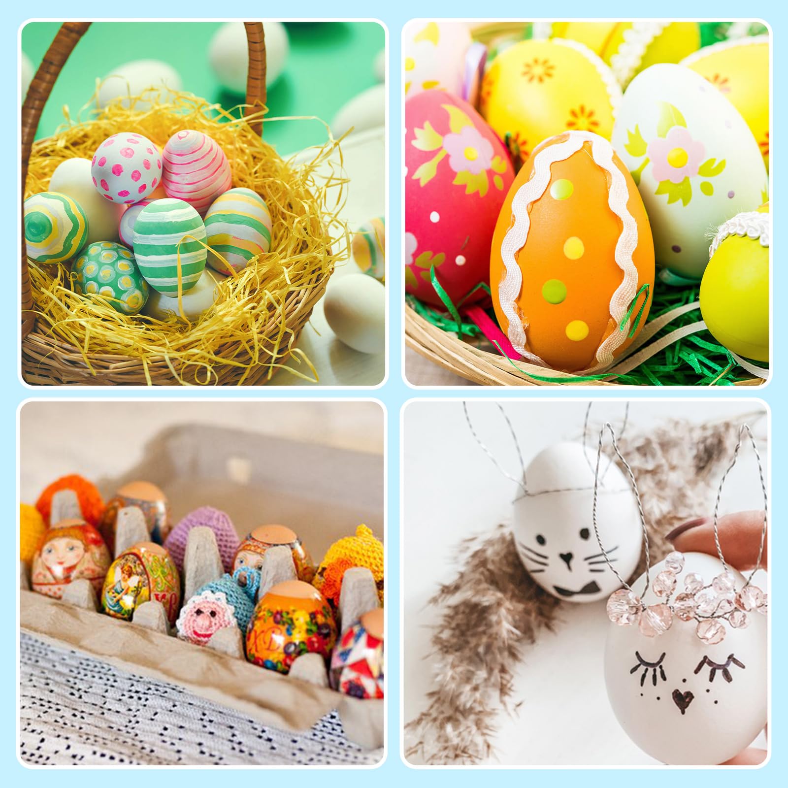 12 PCS White Wooden Eggs for Painting - Fake Easter Eggs, DIY Crafts, Easter Decorations - Perfect for Easter Basket Fillers, Home Decor, and Chicken Coop Training