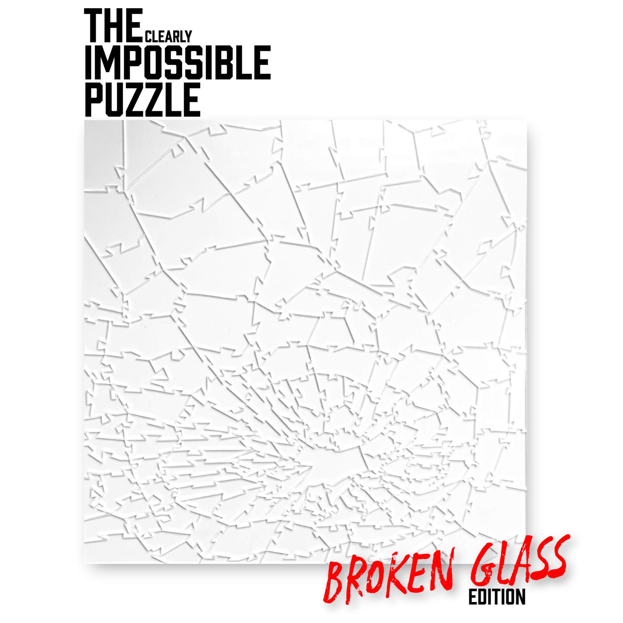 Broken Glass Puzzle - 161 Piece Clear Jigsaw Puzzle for Adults - Challenging & Fun Impossible Puzzle (10x10 Inches) - Perfect for Brain Teasers, Family Game Night & Stress Relief