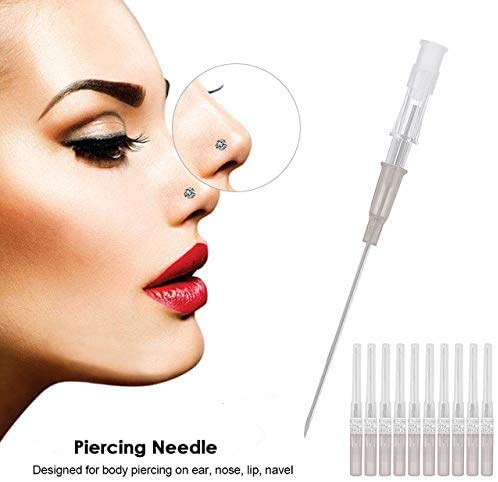 24G Catheter Piercing Needles 10Pcs - Sterilized IV Needles for Ear, Nose & Body Piercing | Professional Tattoo Supplies Kit for Safe Body Art & Piercing Procedures (Ideal for Tattoo Shops, Piercing Studios & Home Use)