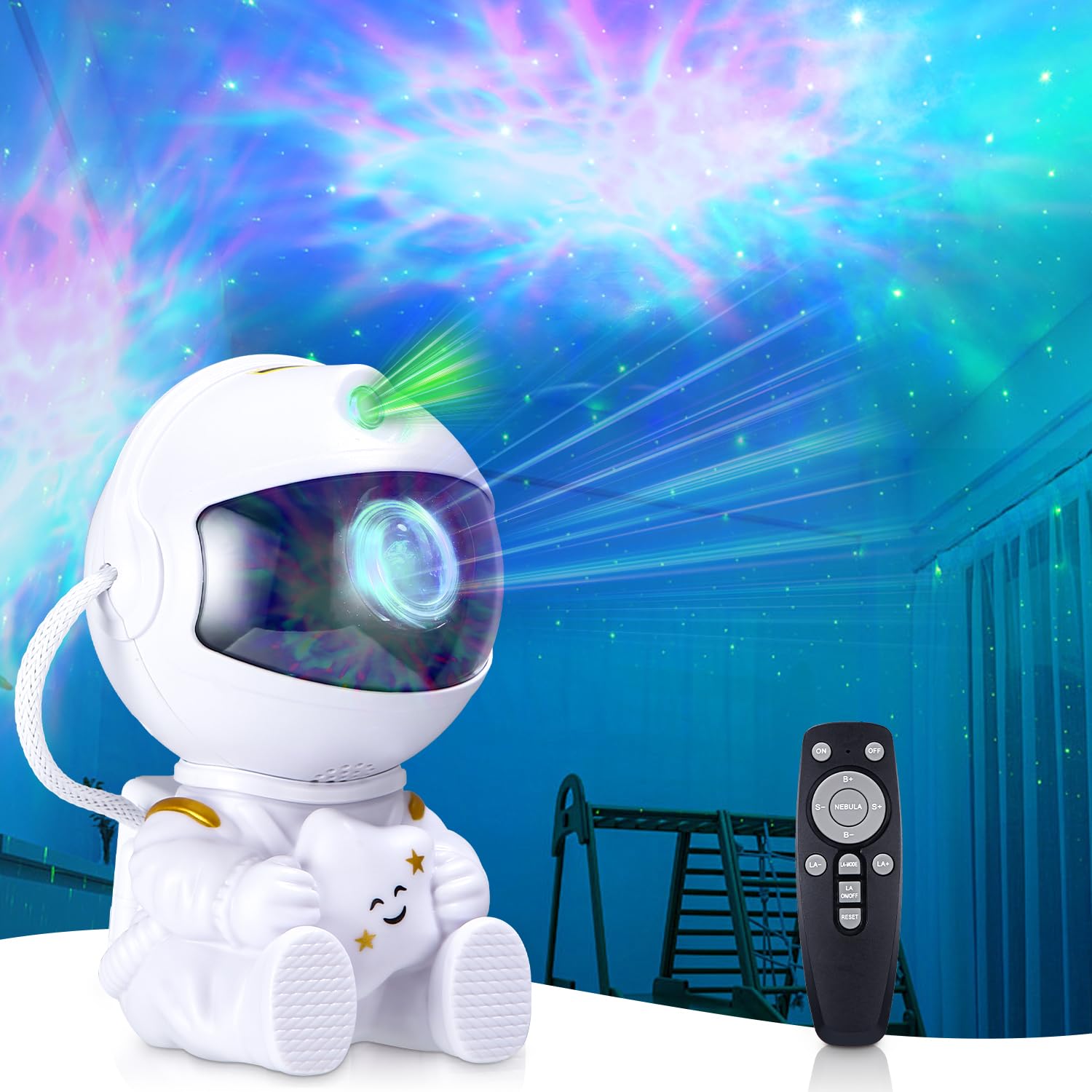 TIDEVAN Astronaut Star Projector Lamp with 360° Rotation, Timer & Remote Control - Galaxy Night Light for Kids & Adults Bedroom, Nursery, Home Theater Decor, Relaxation & Sleep Aid