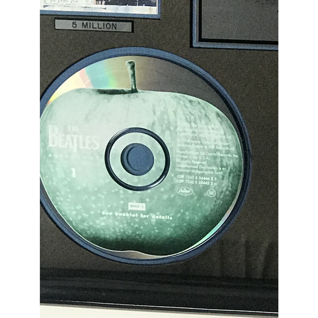 The Beatles Anthology I - 6x Multi-Platinum Album Award | Certified RIAA | Perfect for Music Collectors & Beatles Fans