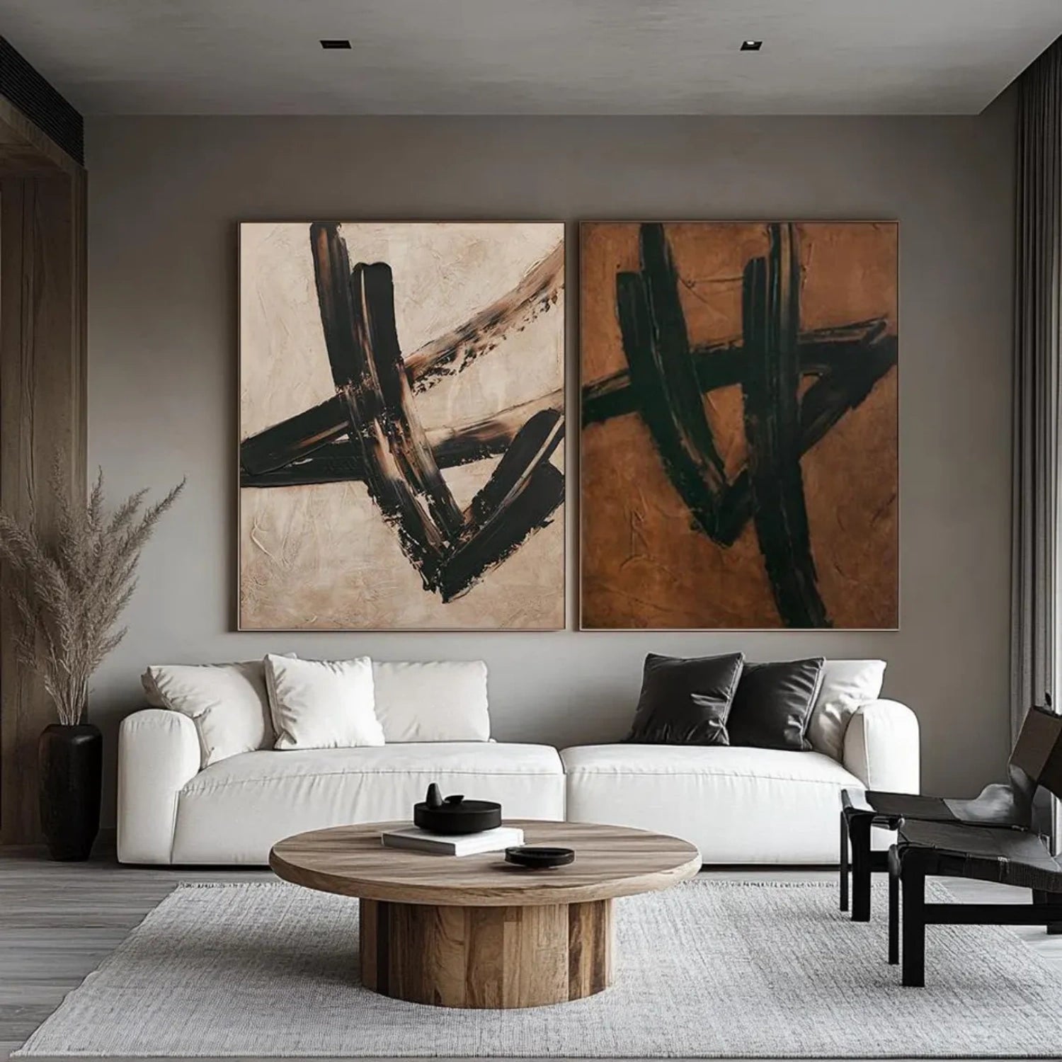 Abstract Tranquility Set of 2 Wall Art Paintings - Modern Canvas Prints for Living Room, Bedroom & Office Decor #WS302