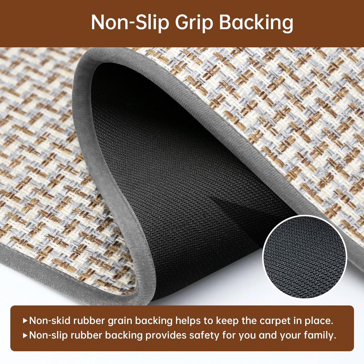 Non-Slip Washable Kitchen Rugs Set of 2 - Absorbent Anti-Fatigue Floor Mats for Sink Area & High Traffic Zones, 17.3