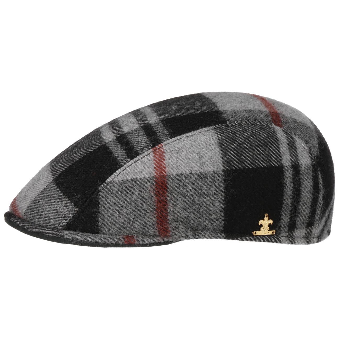 Lierys Wool Check Flat Cap for Men - Classic British Style Winter Hat for Outdoor Activities, Hiking, and Casual Wear
