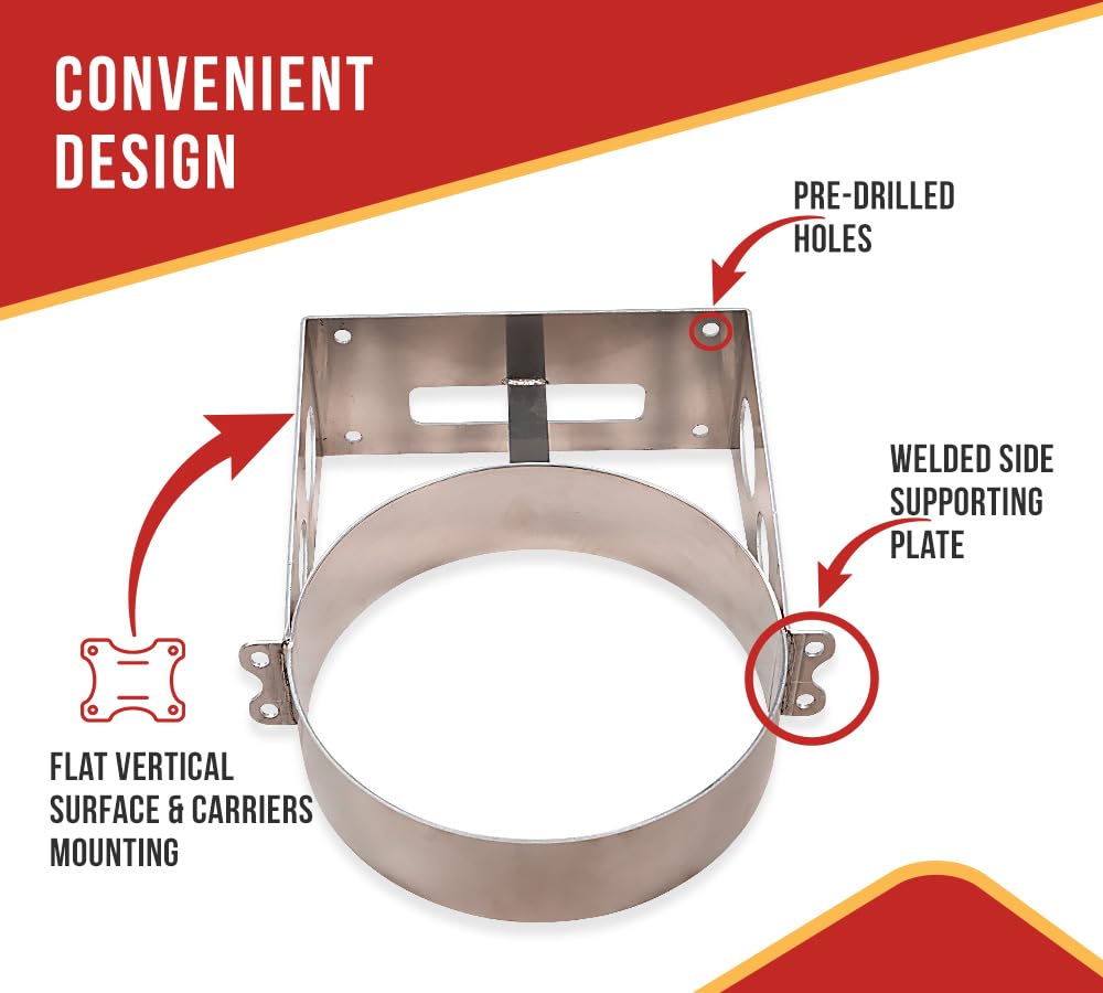 Mytee Products 4 Pack 4 Gallon Aluminum Trash Can Brackets Mount for Trucks & Trailers - Heavy Duty Mounting Holder for Galvanized Trash Cans 10-1/2