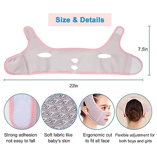 Reusable V-Line Lifting Face Mask - Contouring Sleeping Chin Strap for Double Chin Reduction & Jawline Definition | Slimming Face Band for Nighttime Use, Beauty Sleep & Facial Firming