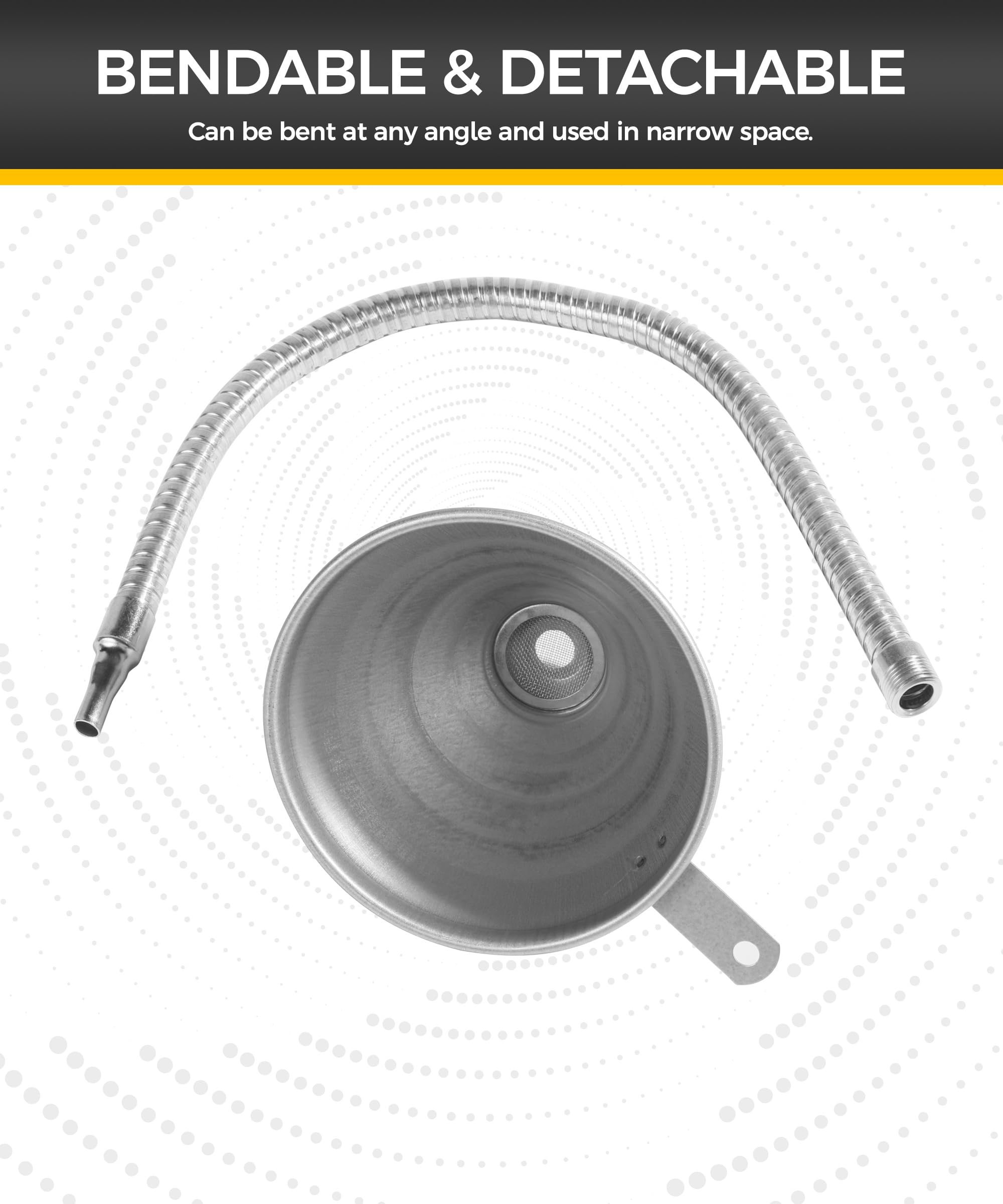 24.8 Inch Flexible Automotive Funnel - Universal Oil Filler for Engine, Transmission & Fluids - Perfect for DIY Car Maintenance & Garage Use
