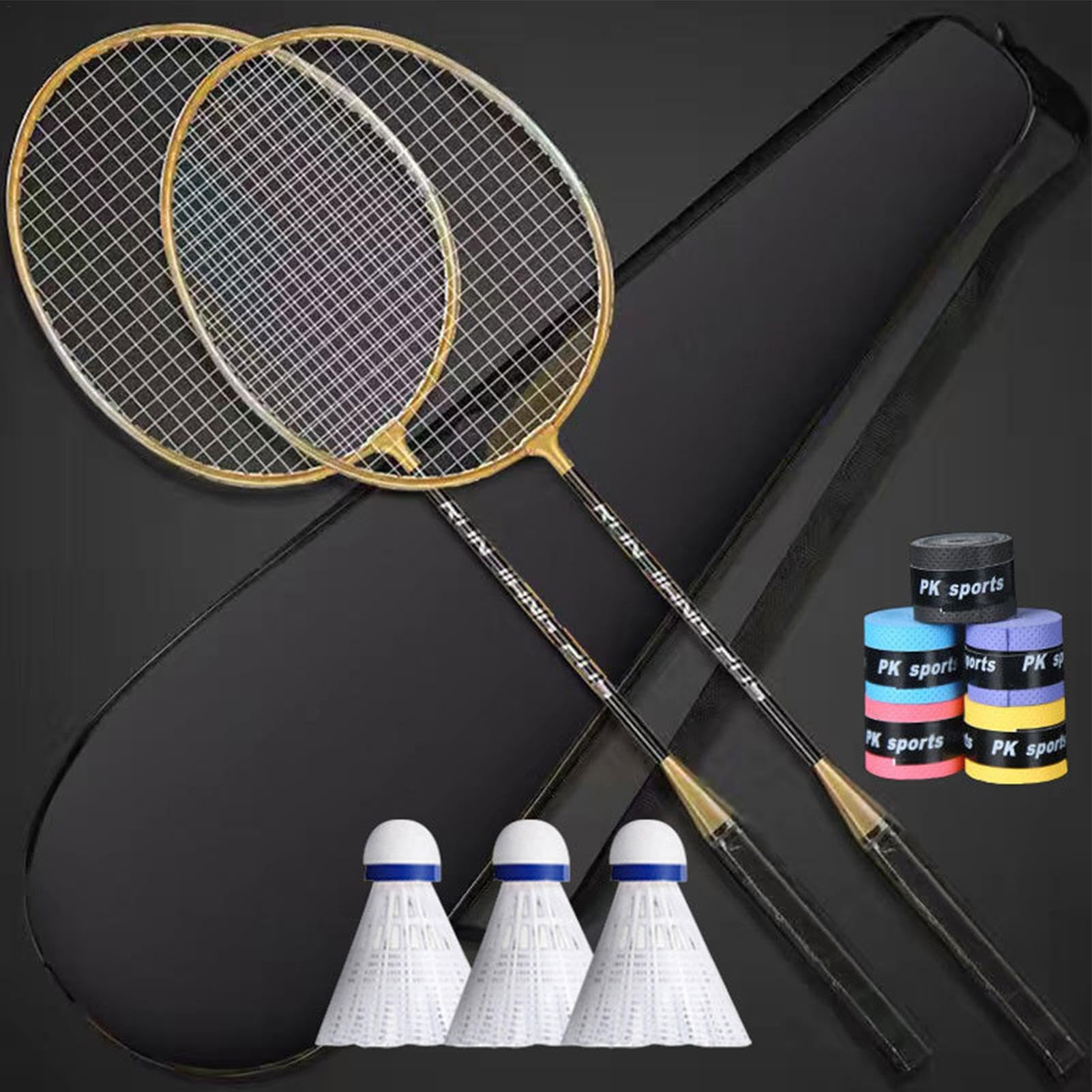 Lightweight Badminton Rackets Set with Sweat-Absorbent Grip for Outdoor Games