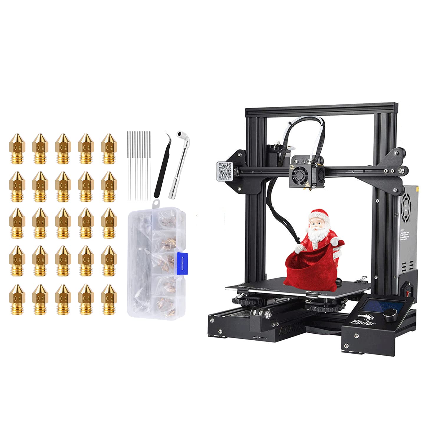 Comgrow Creality Ender 3 3D Printer Kit with 25PCS Nozzles & DIY Tools - Perfect for Home, School & Small Business 3D Printing Projects