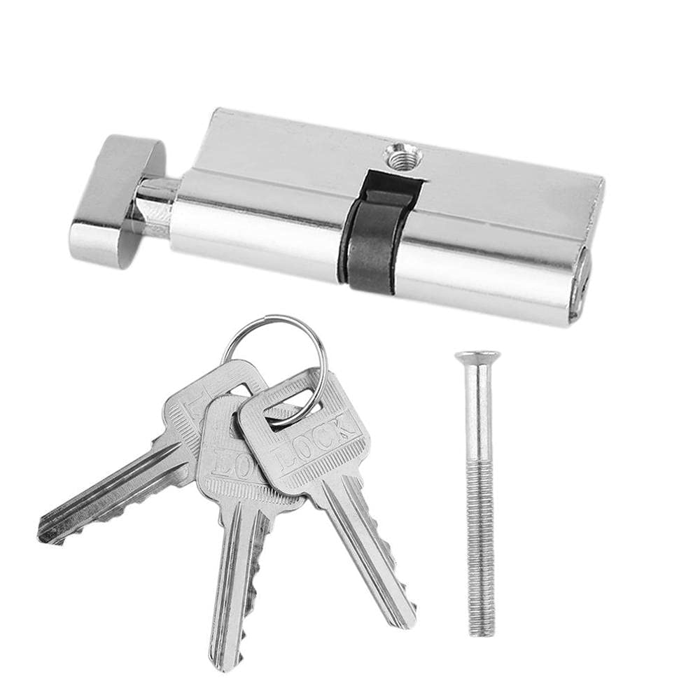 High Security Anti-Pick Door Lock Cylinder - 70mm Aluminum Metal Anti-Snap Anti-Drill Lock with 3 Keys (Silver) - Ideal for Home, Office & Apartment Security Protection