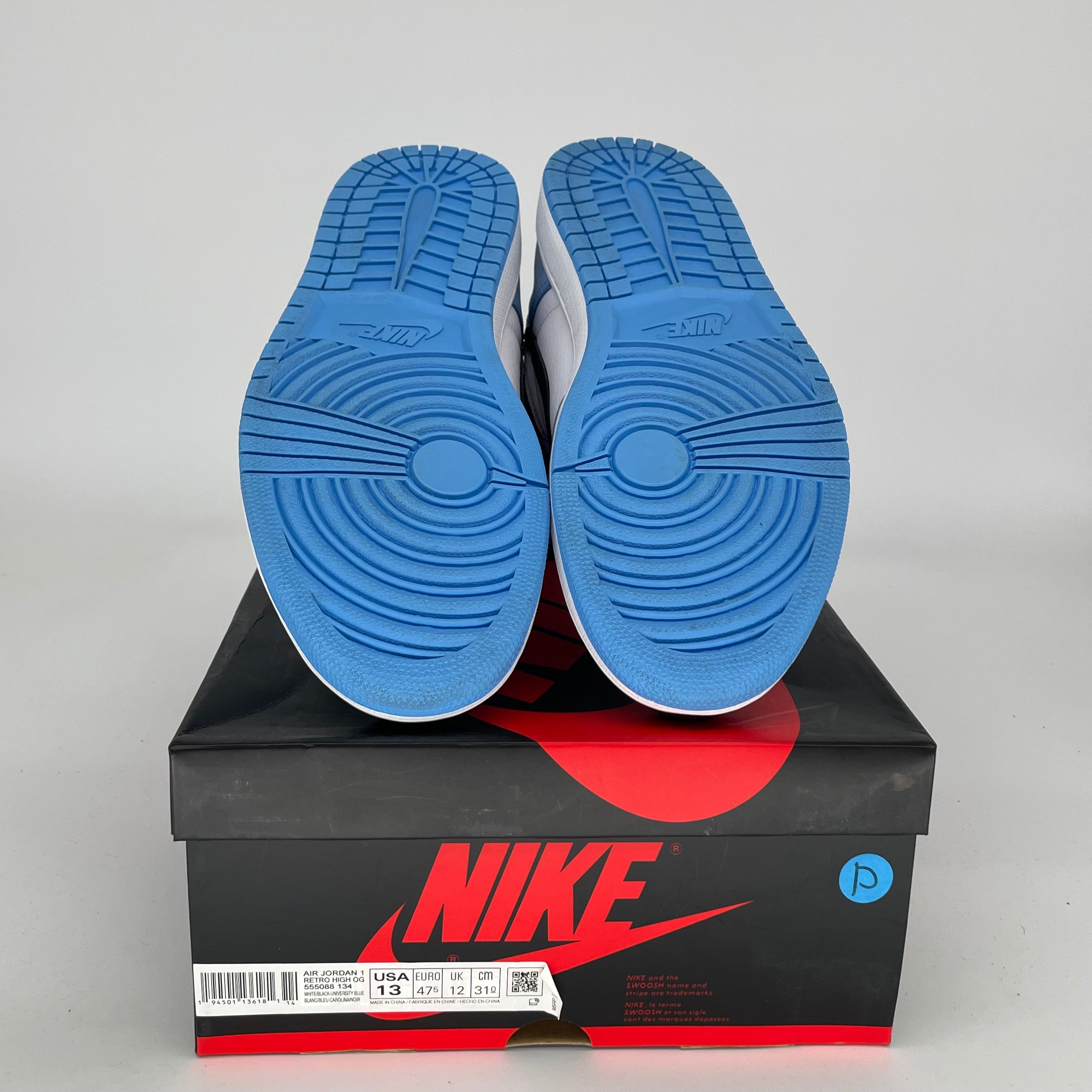AIR JORDAN 1 UNIVERSITY BLUE MEN'S BASKETBALL SHOES SIZE 13 (555088-134) - Perfect for Streetwear, Sneaker Collection & Basketball Games