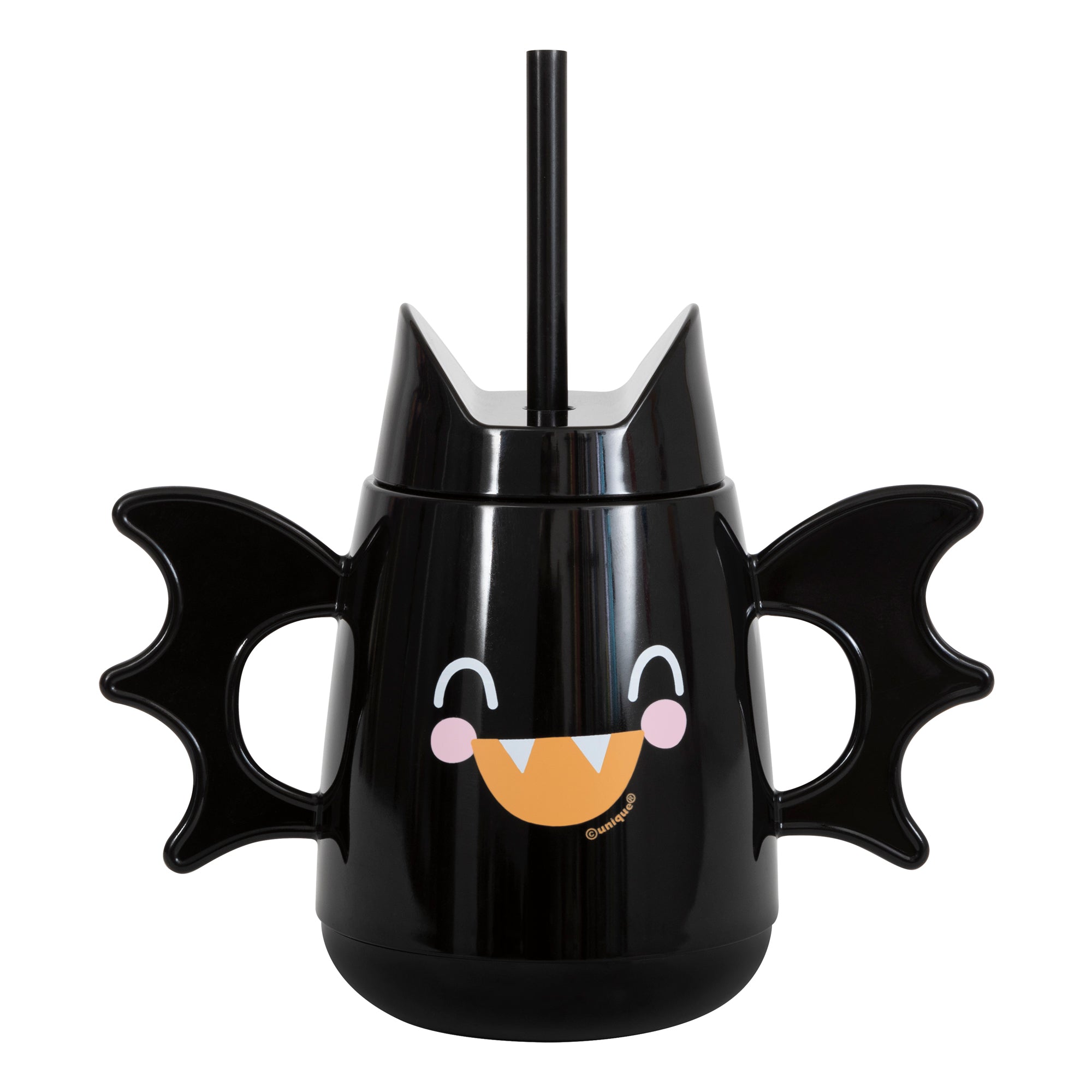Bat Shaped Stainless Steel Tumbler with Lid & Straw - 20oz Insulated Cup for Hot & Cold Drinks - Perfect for Halloween Parties, Cosplay & Goth Lovers