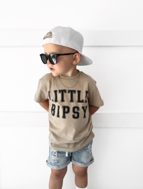 LB Collegiate Tee - Soft Cotton Vintage Style T-Shirt for Men & Women in Tan | Casual Wear, Street Fashion, and Everyday Comfort
