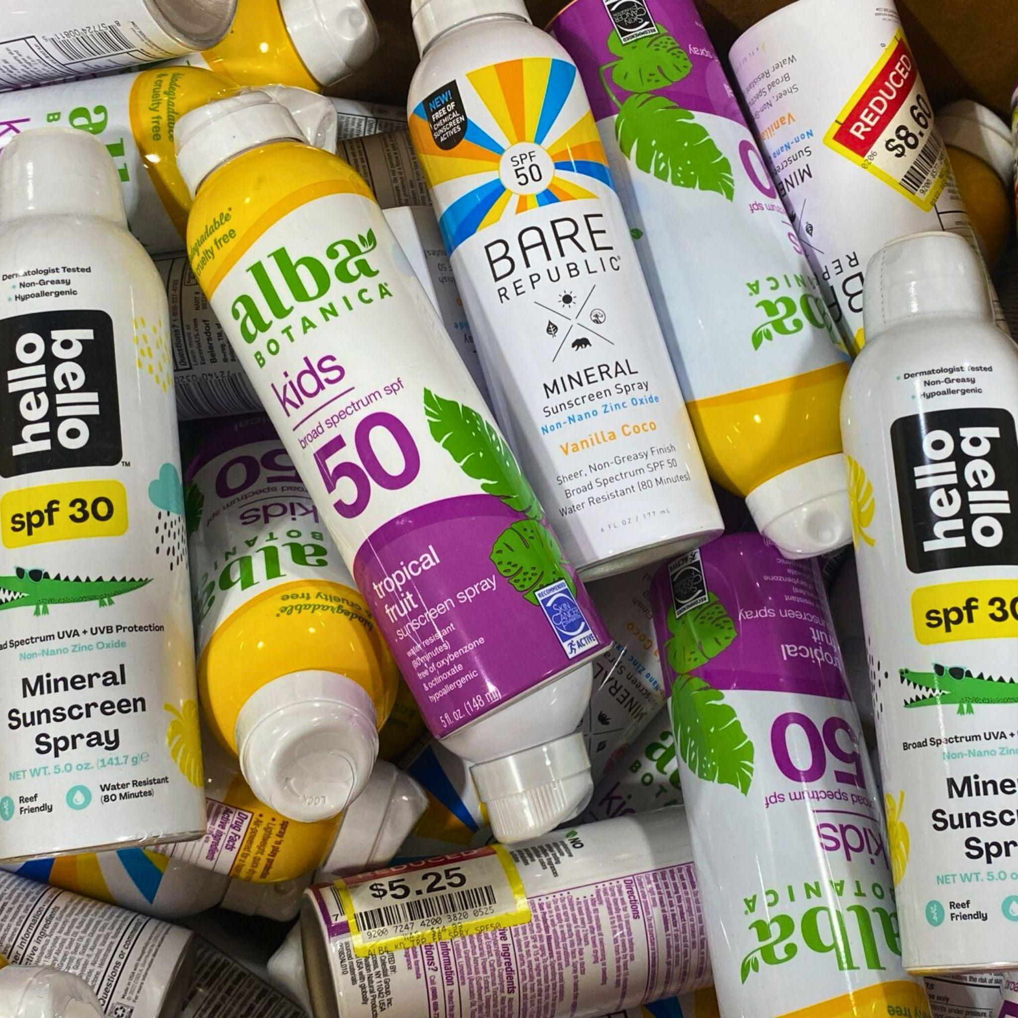 80 Pcs Assorted Brand Sunscreen SPF 30-50 - Bulk Sunscreen for Face & Body - Water Resistant Sunscreen for Outdoor Activities, Beach, Swimming & Sports