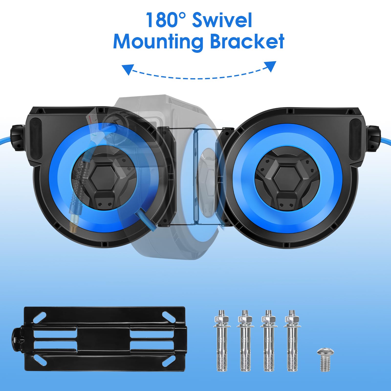 50FT Retractable Air Hose Reel - 3/8