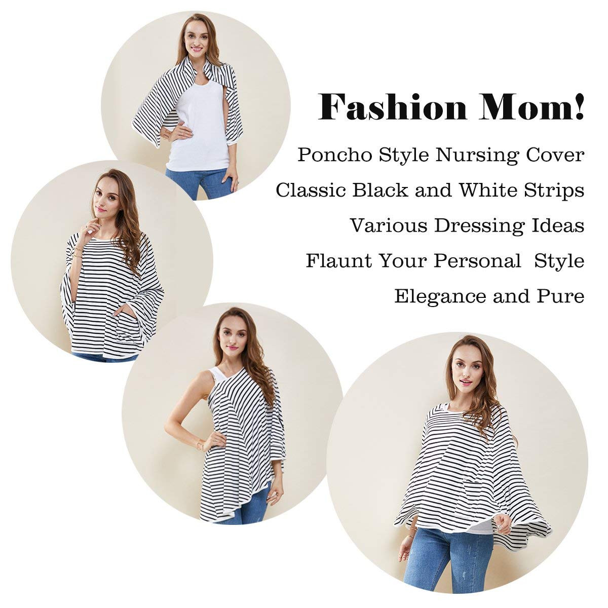 Nursing Cover & Poncho - 360° Privacy Breastfeeding & Stroller Cover for Baby Shower Gifts