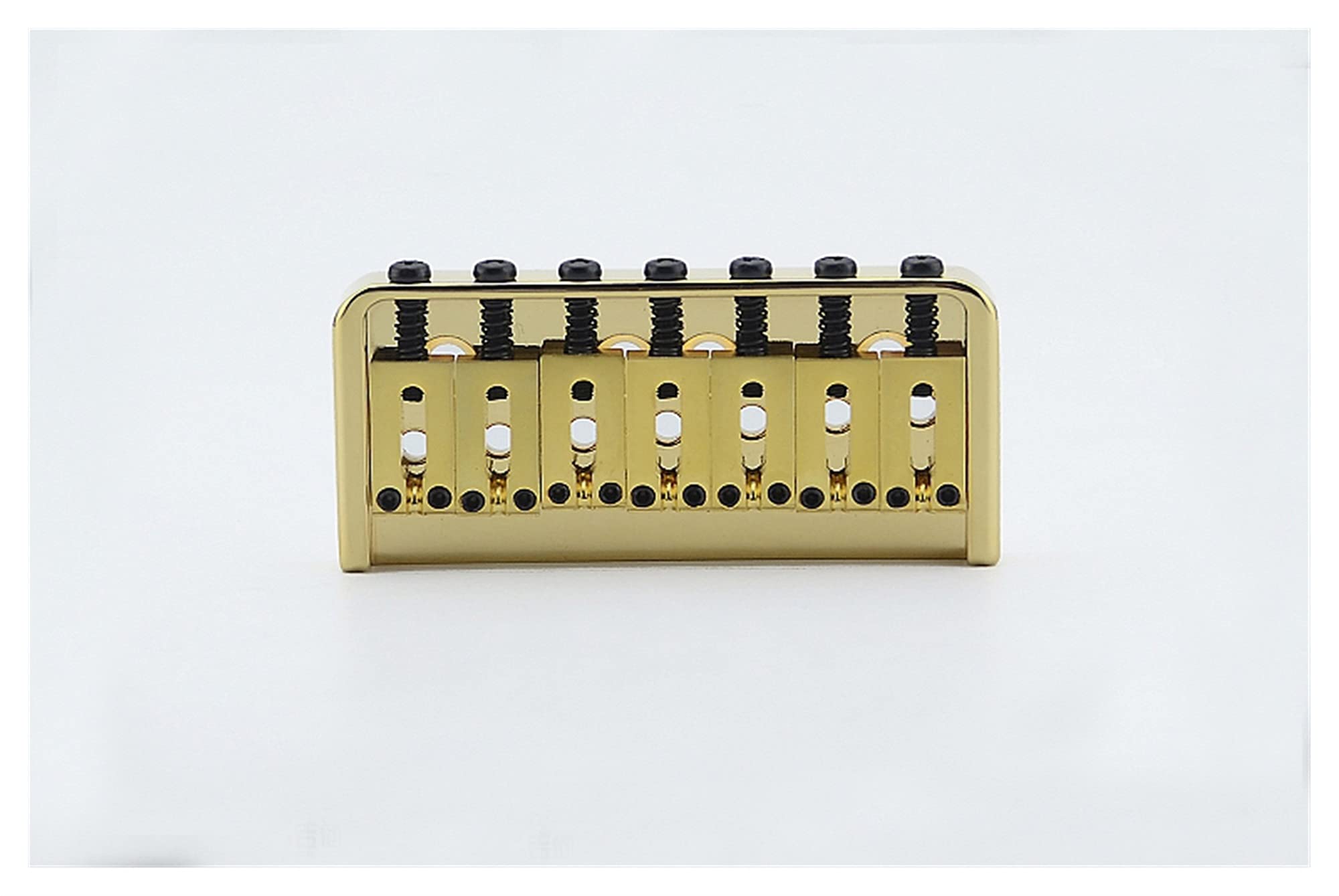 7-String Electric Guitar Bridge Saddle Set - Stainless Steel Fixed Bridge with Gold Tailpiece for Enhanced Tone & Sustain | Perfect for Metal, Rock & Studio Recording