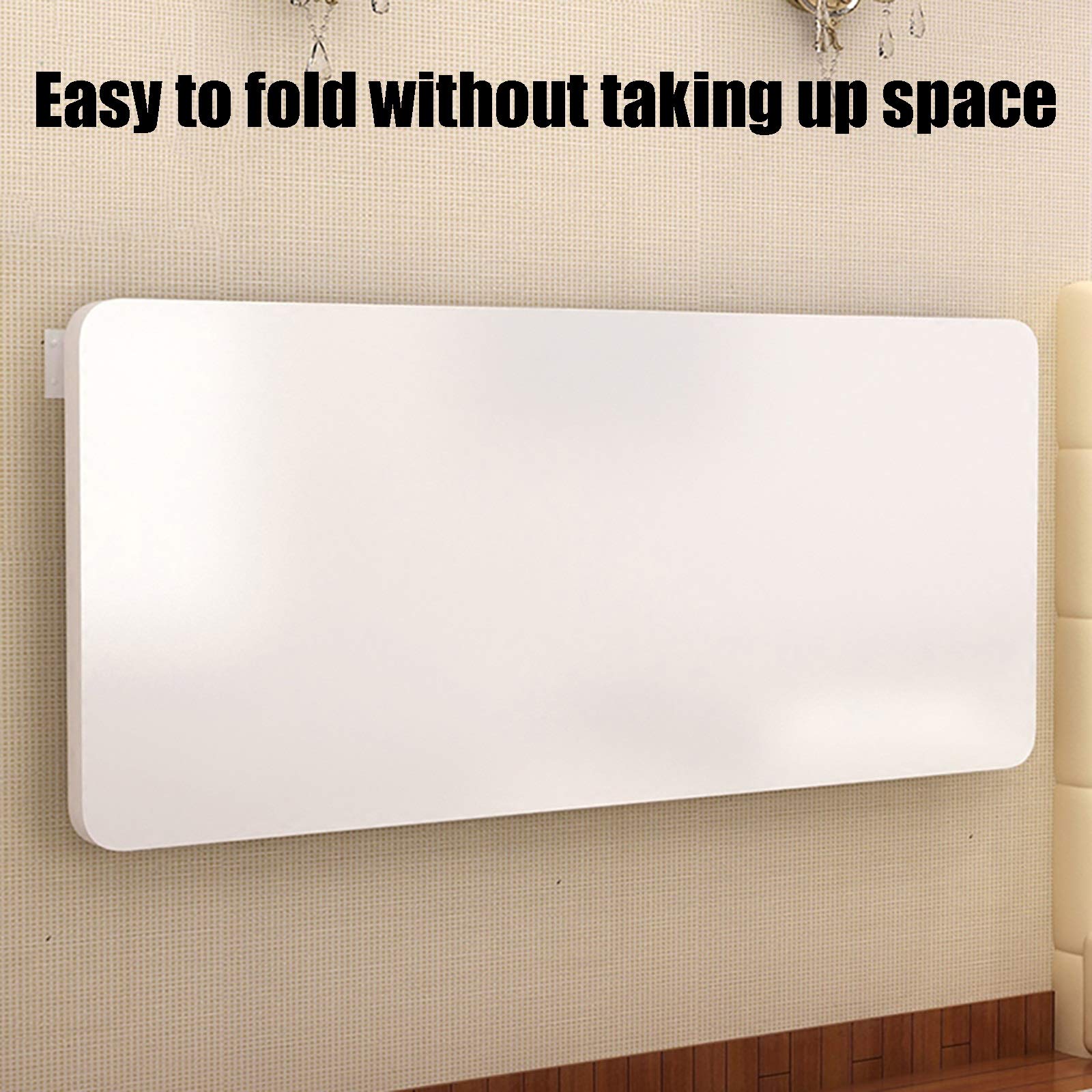 Wall Mounted Fold Down Table - Heavy Duty Floating Drop-Leaf Dining Desk | Space-Saving Folding Workbench for Kitchen, Home Office, Laundry Room & Small Apartments | Perfect for Dining, Studying, Entertaining & Multi-Purpose Use