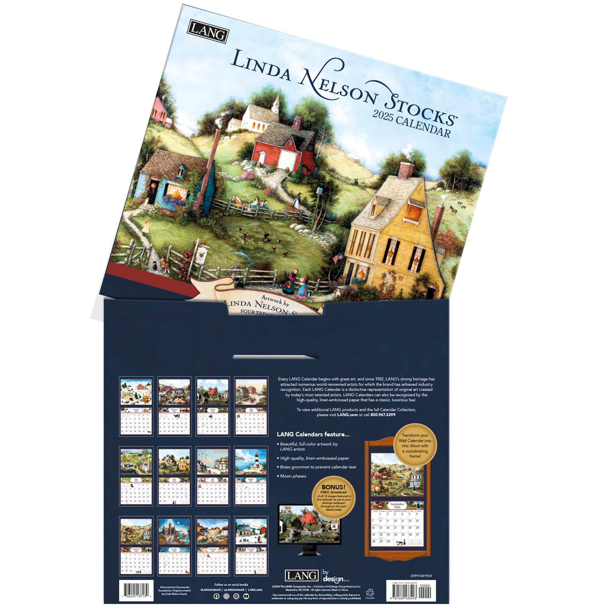 Lang & Linda Nelson 2025 Wall Calendar - Premium Stock Market & Finance Planner - Perfect for Investors, Traders & Financial Enthusiasts - Home & Office Decor