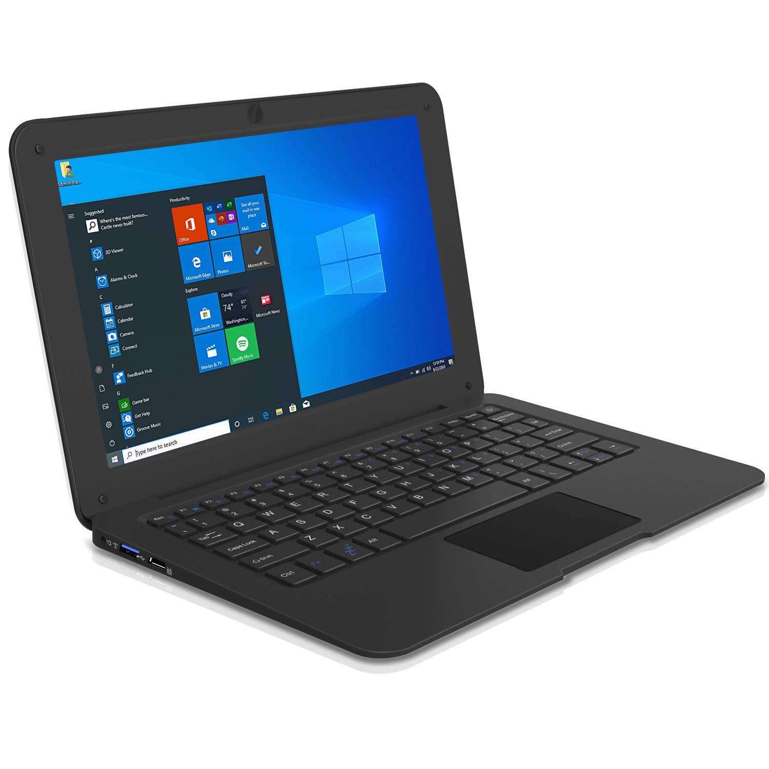 HBESTORE 10.1 Inch Ultra Thin Portable Laptop - Apollo Lake N3350 Processor, 6GB RAM, 64GB Storage, Windows 10 OS - Lightweight Mini Notebook for Work, Travel & Online Learning (Black)