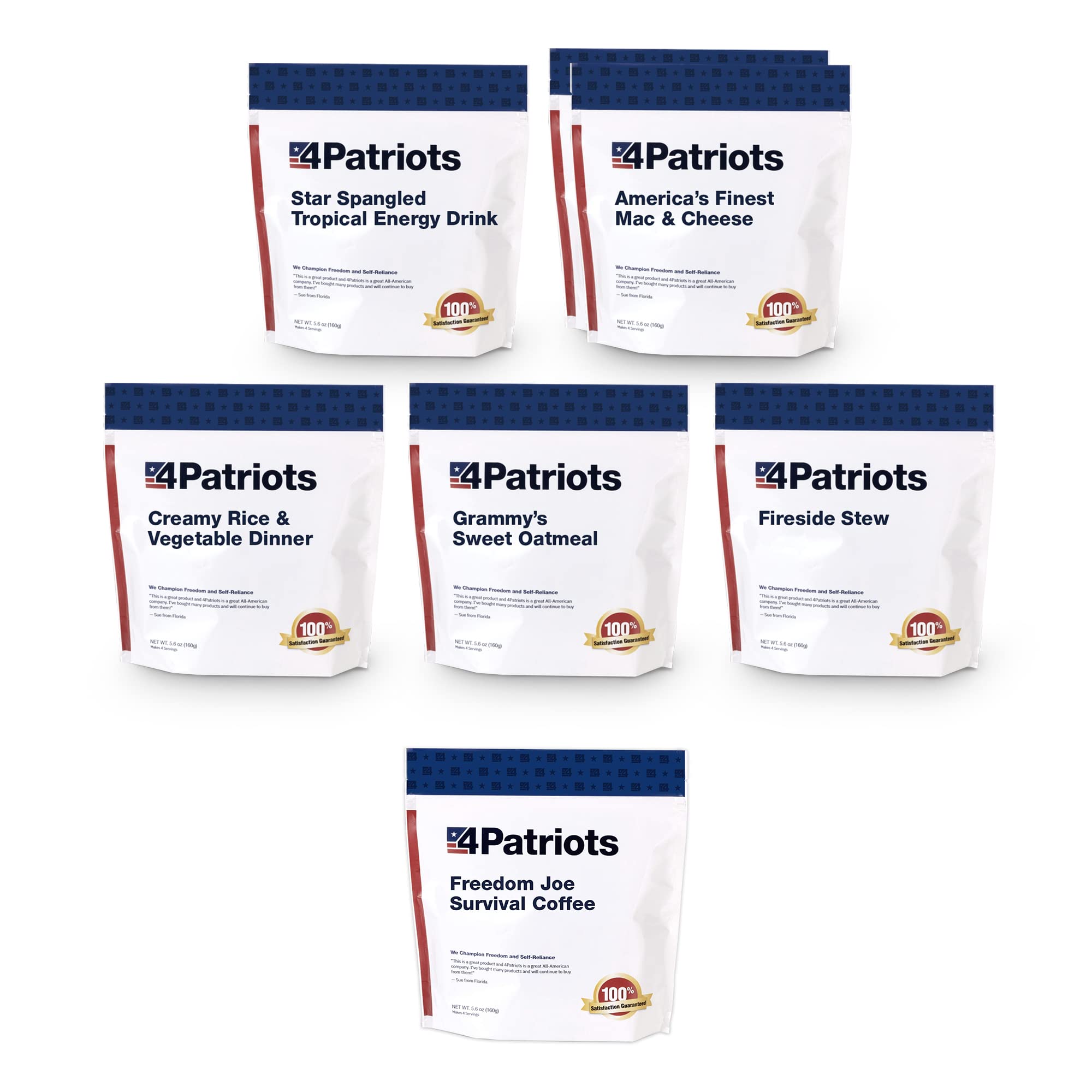 4Patriots 1-Week Emergency Food Supply & Survival Coffee Bundle - 25 Year Shelf Life, 72 Servings - Perfect for Camping, Hiking, and Disaster Preparedness