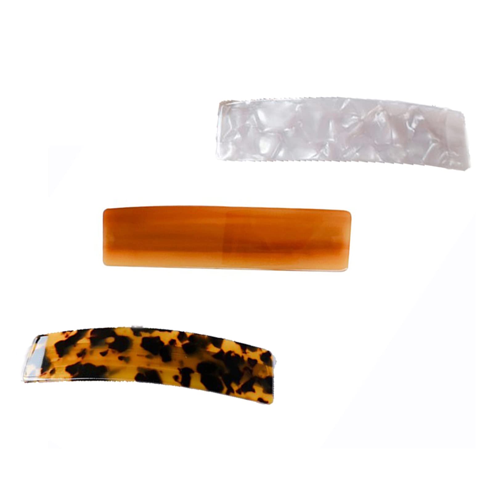 3-Piece Vintage Rectangular Hair Clips Set - Large Retro Barrettes, Ponytail Holder Clips & Spring Hairpins for Women & Girls | Perfect for Everyday Styling, Office & Special Occasions