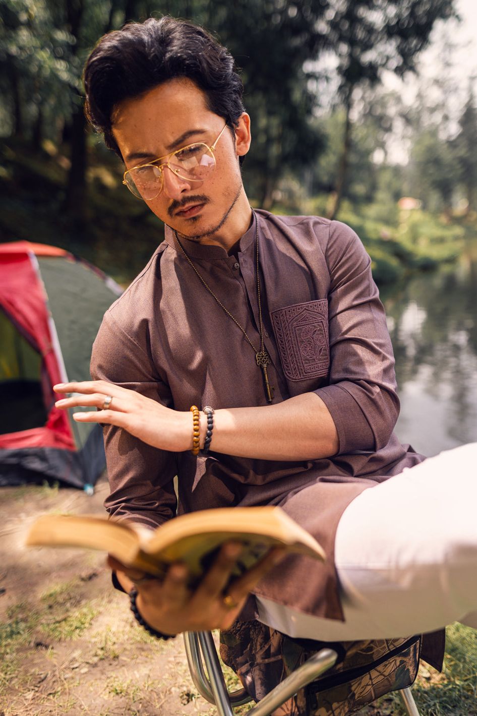 Stylish Blended Brown Kurta for Men & Women | Comfortable Cotton Ethnic Wear | Perfect for Festivals, Weddings & Casual Outings