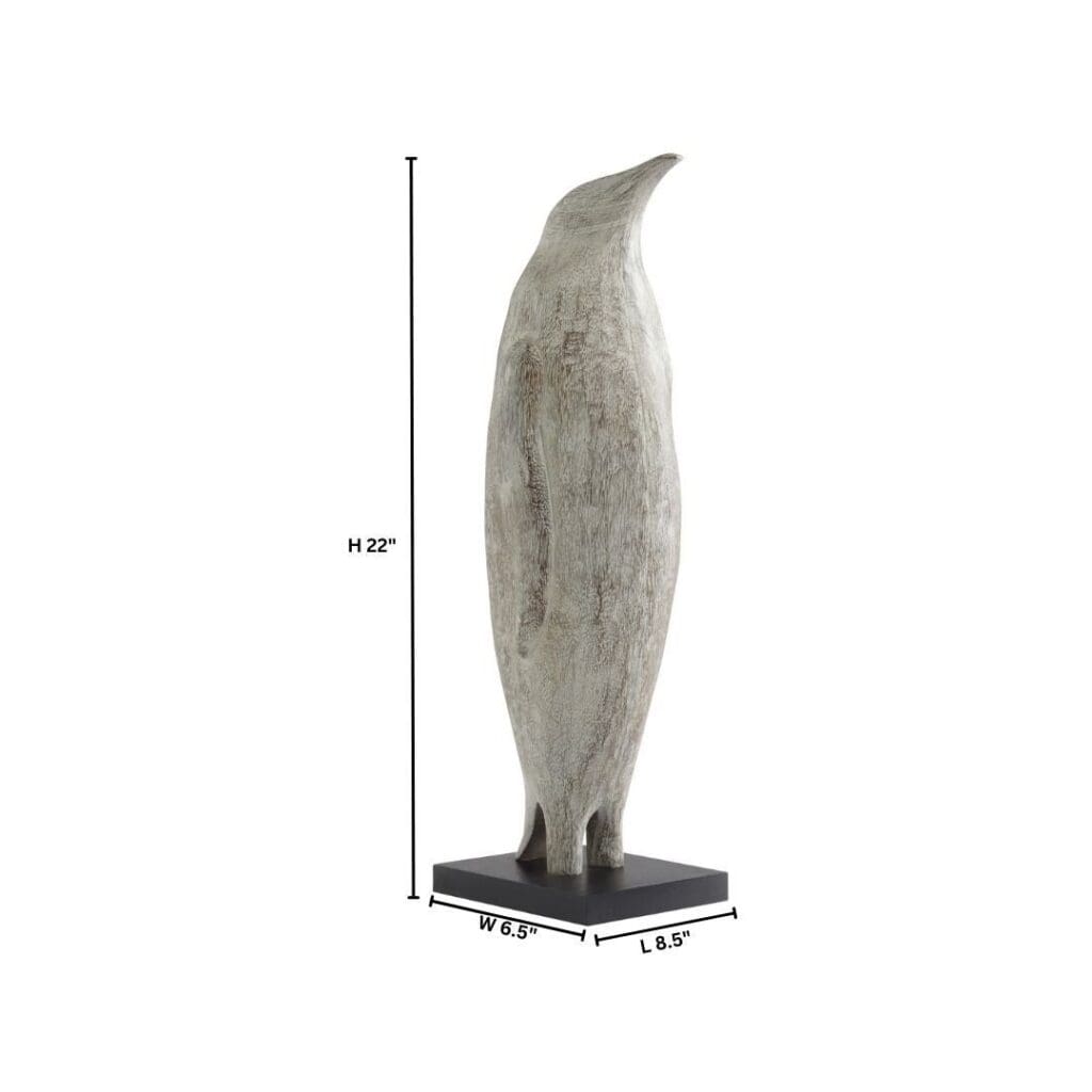 Cyan Design 11637 Large Grey Patina Penguin Sculpture - Elegant Home Decor for Living Room, Office & Winter Themed Spaces